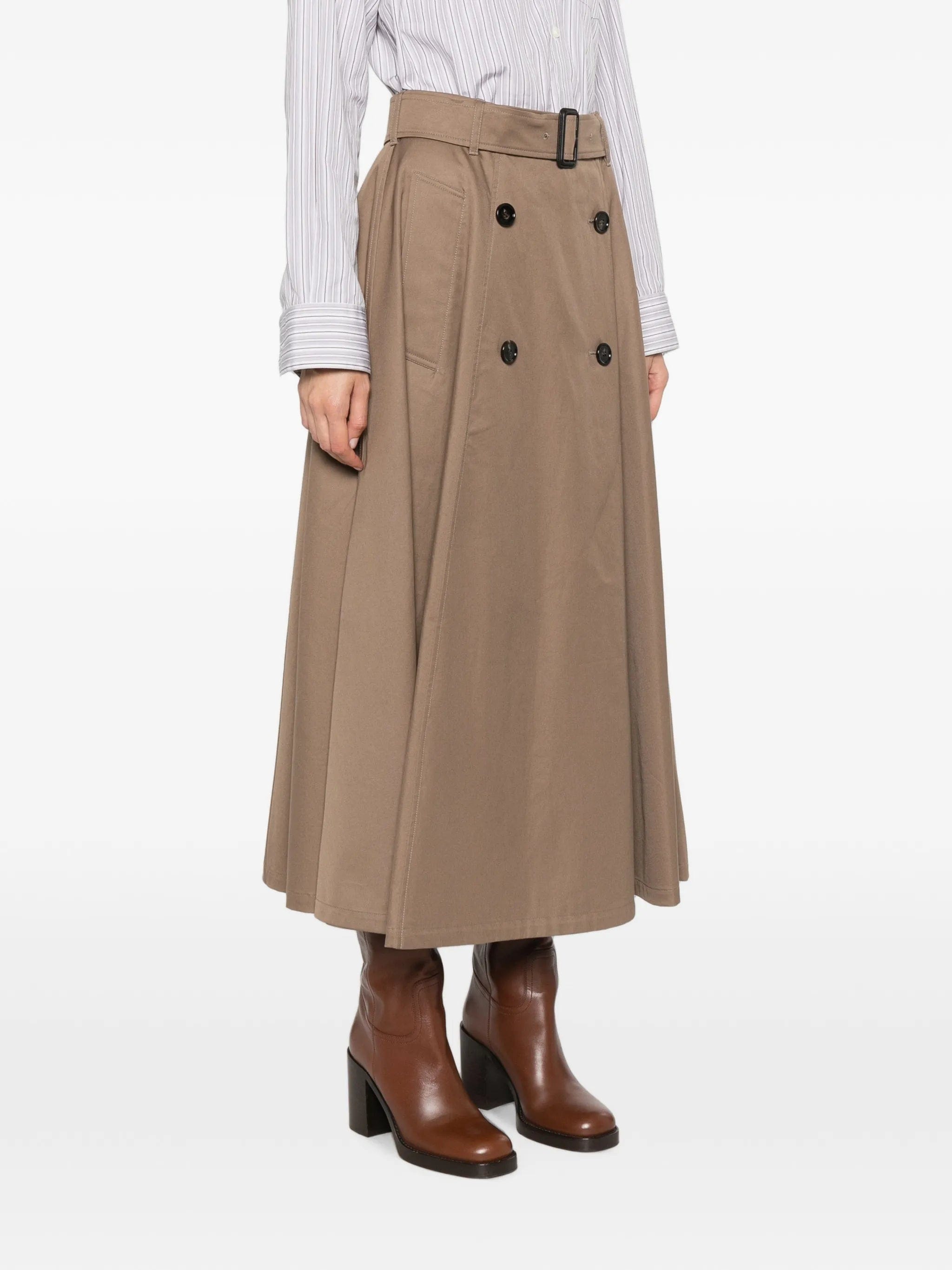 Burberry double - breasted belted skirt
