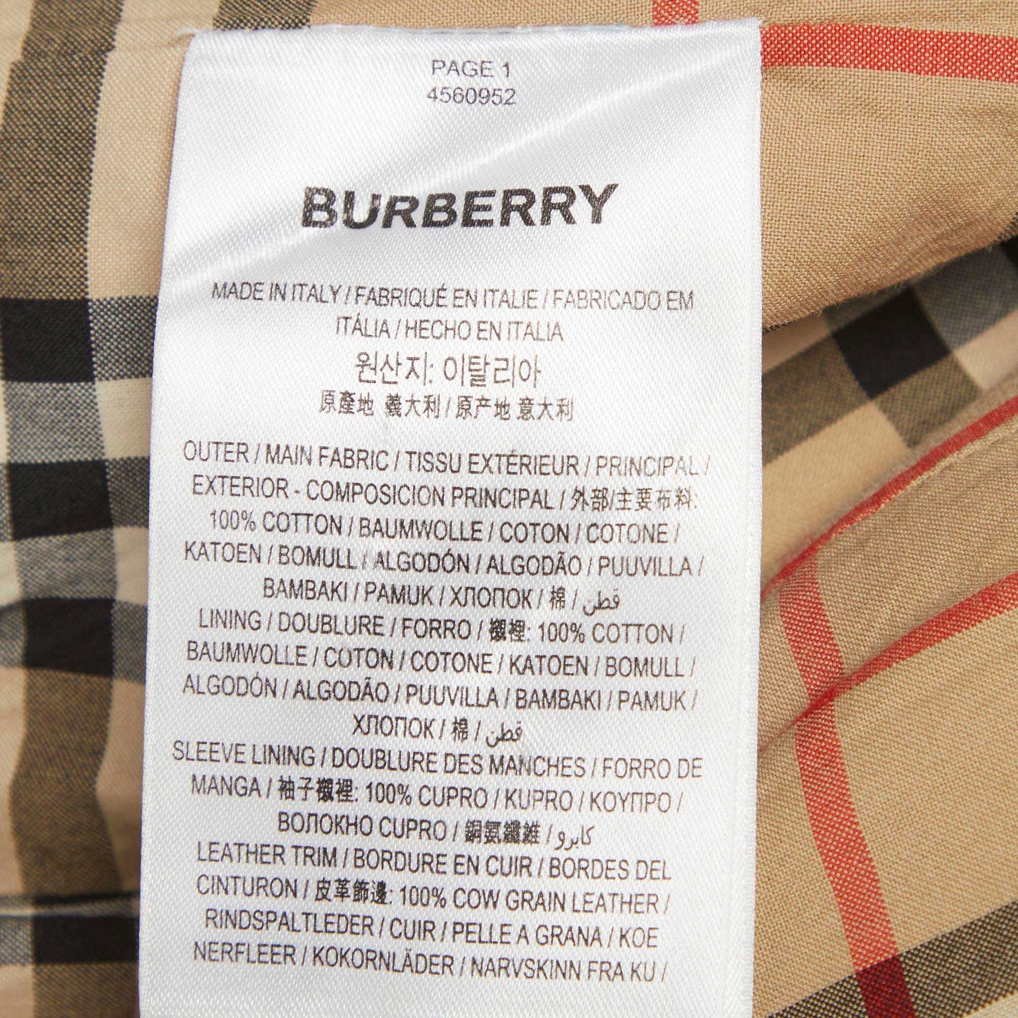 Burberry Beige Gabardine Belt Detail Trench Coat