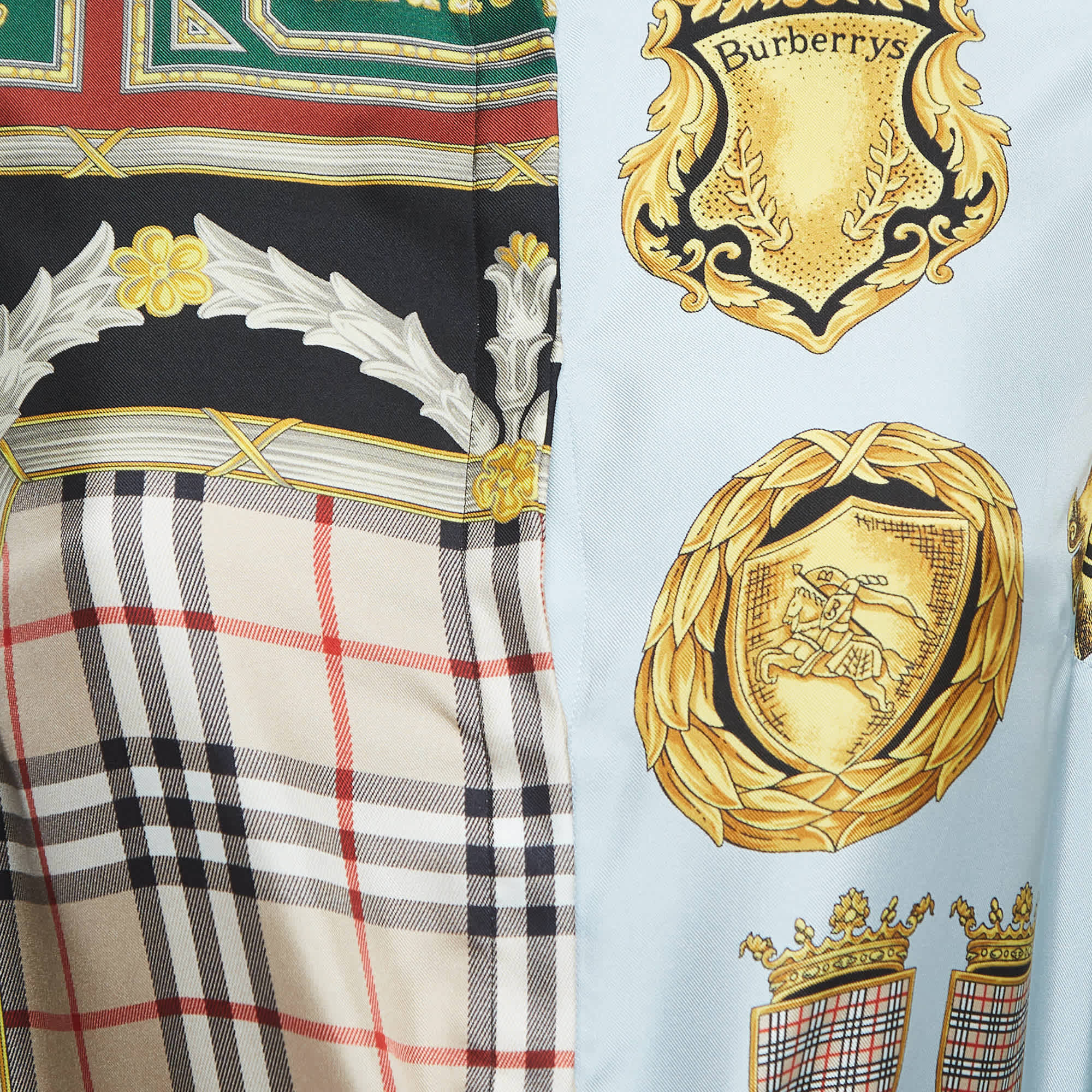 Burberry Multicolor Printed Silk Belted Shirt Dress