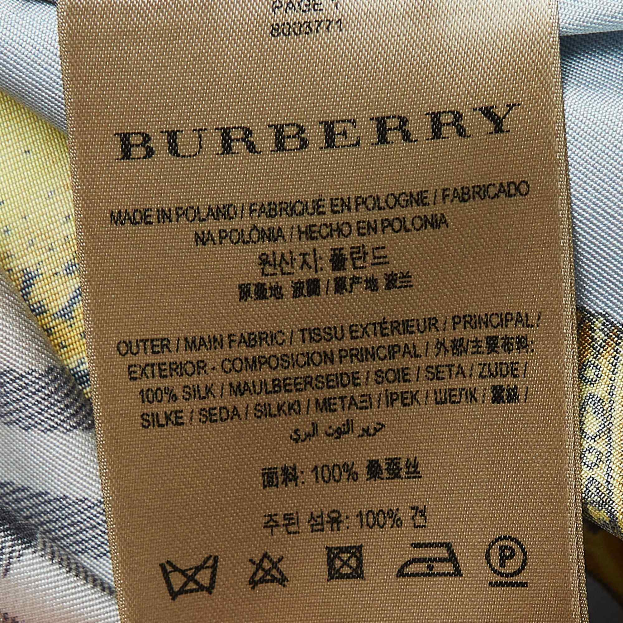 Burberry Multicolor Printed Silk Belted Shirt Dress