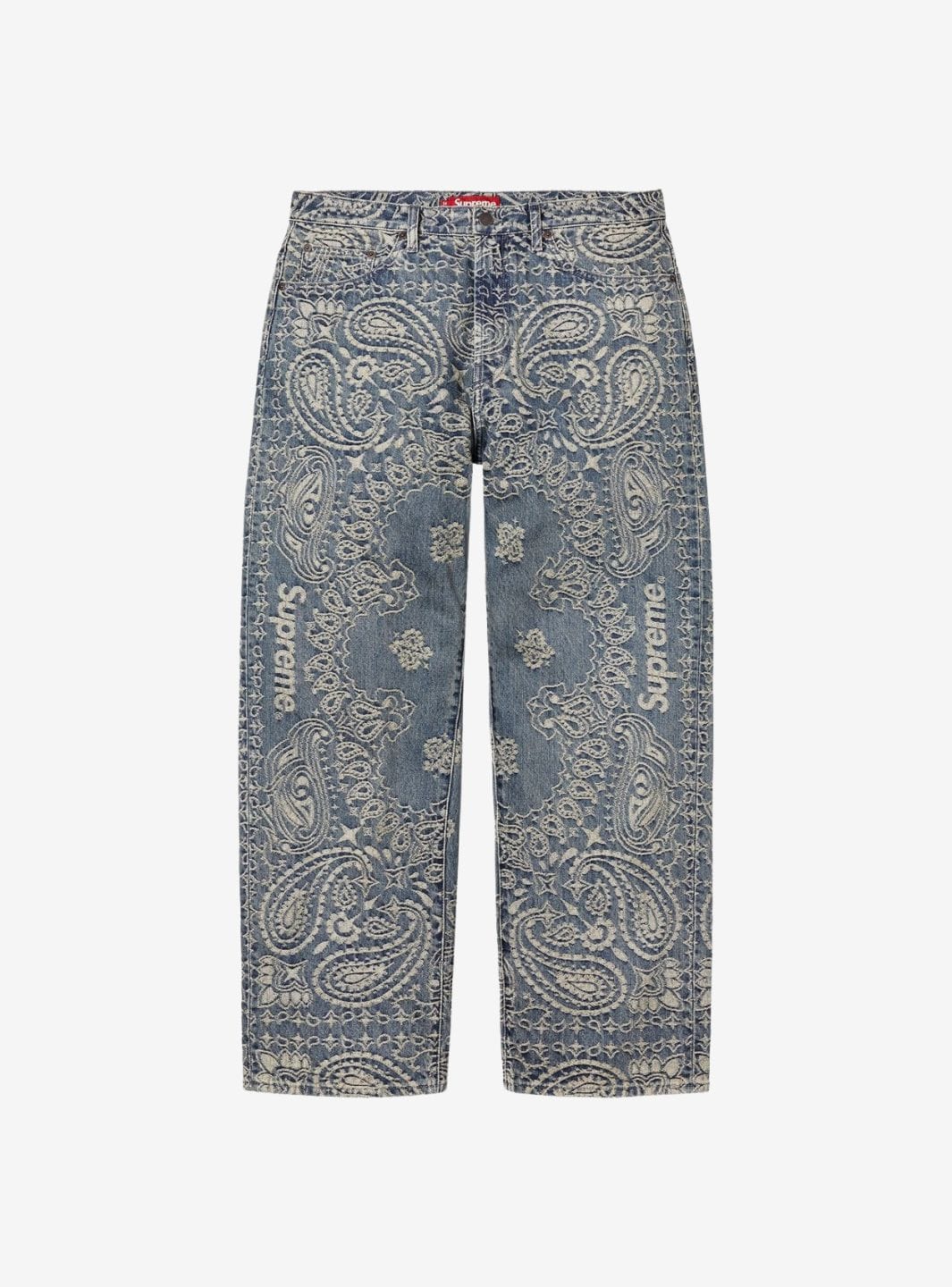 Supreme Bandana Jacquard Baggy Jeans Blue