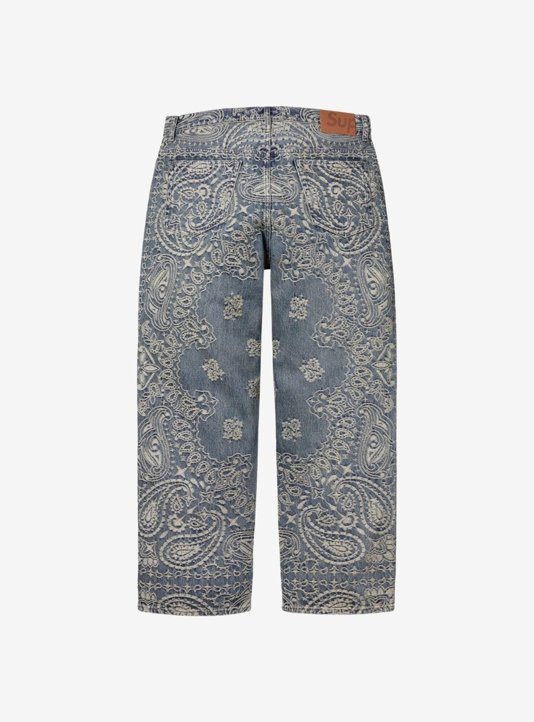 Supreme Bandana Jacquard Baggy Jeans Blue