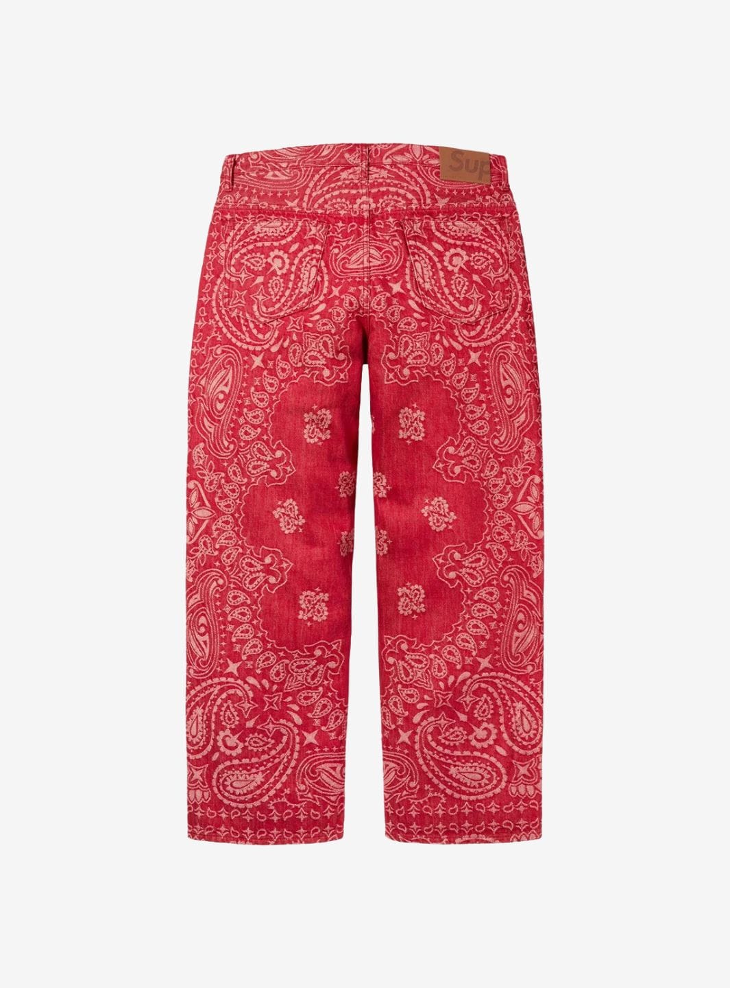 Supreme Bandana Jacquard Baggy Jeans Red