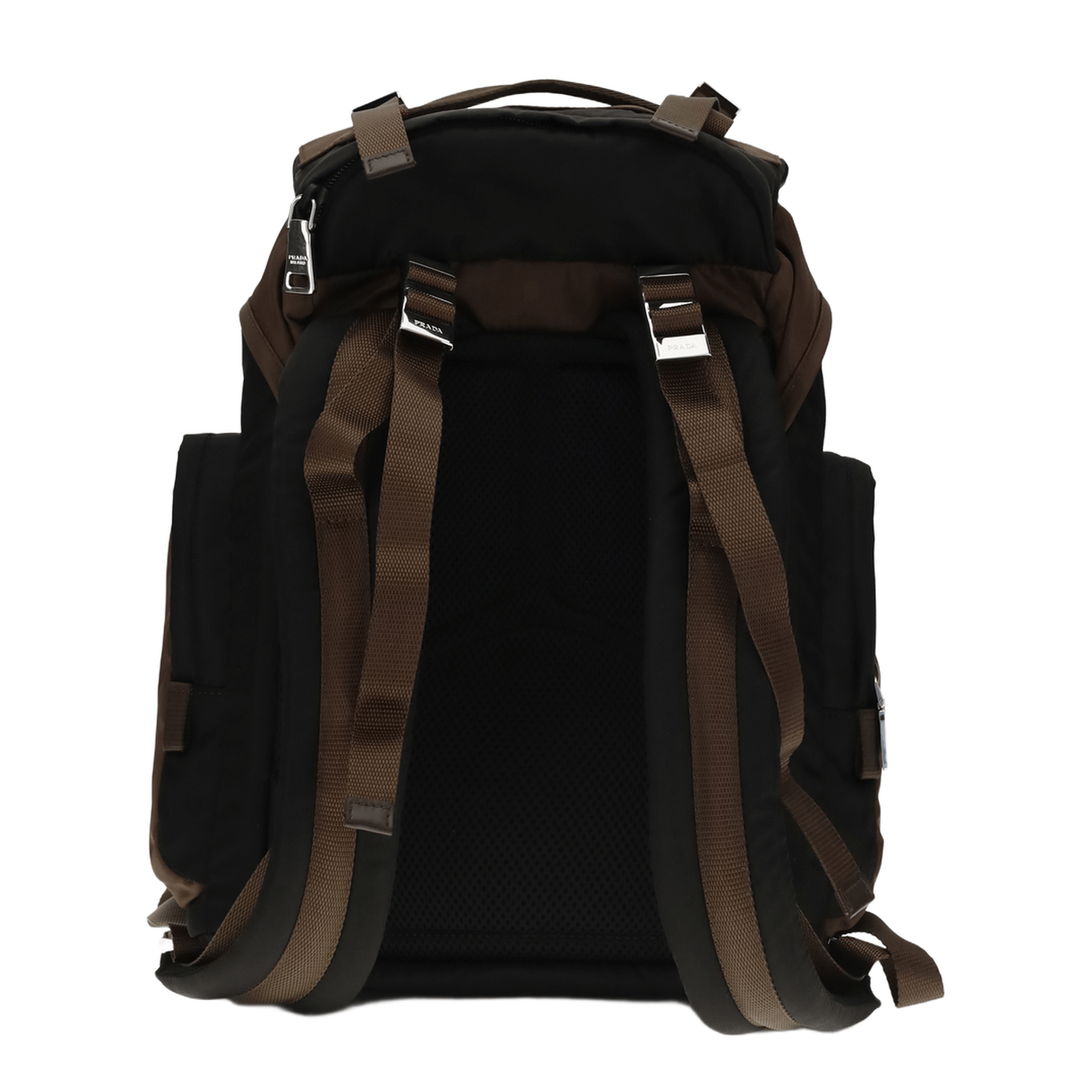 Prada Re - Nylon & Leather Backpack - Black/Burnt