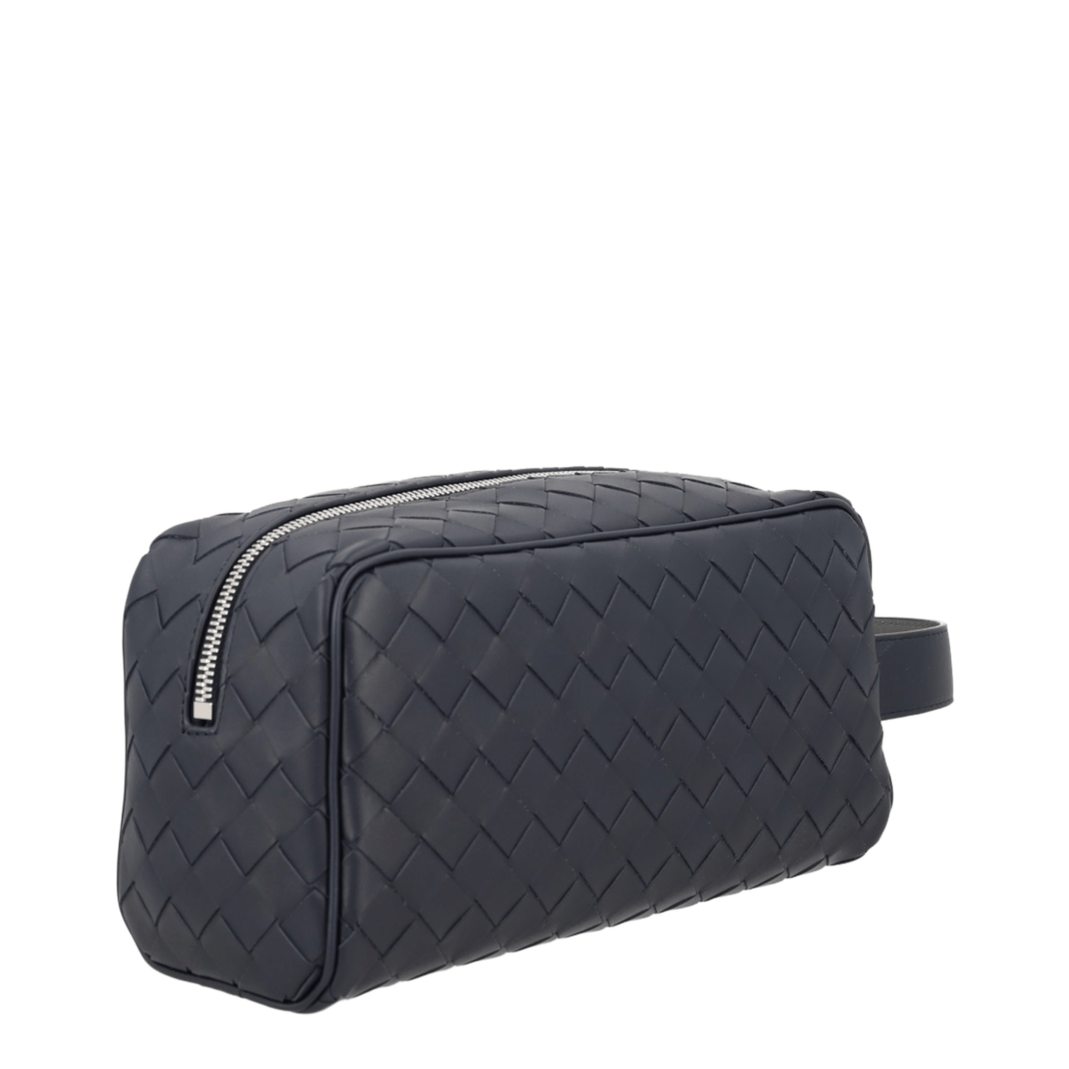 Bottega Veneta Intrecciato One Size Calfskin Travel Pouch - Midnight/Basalt