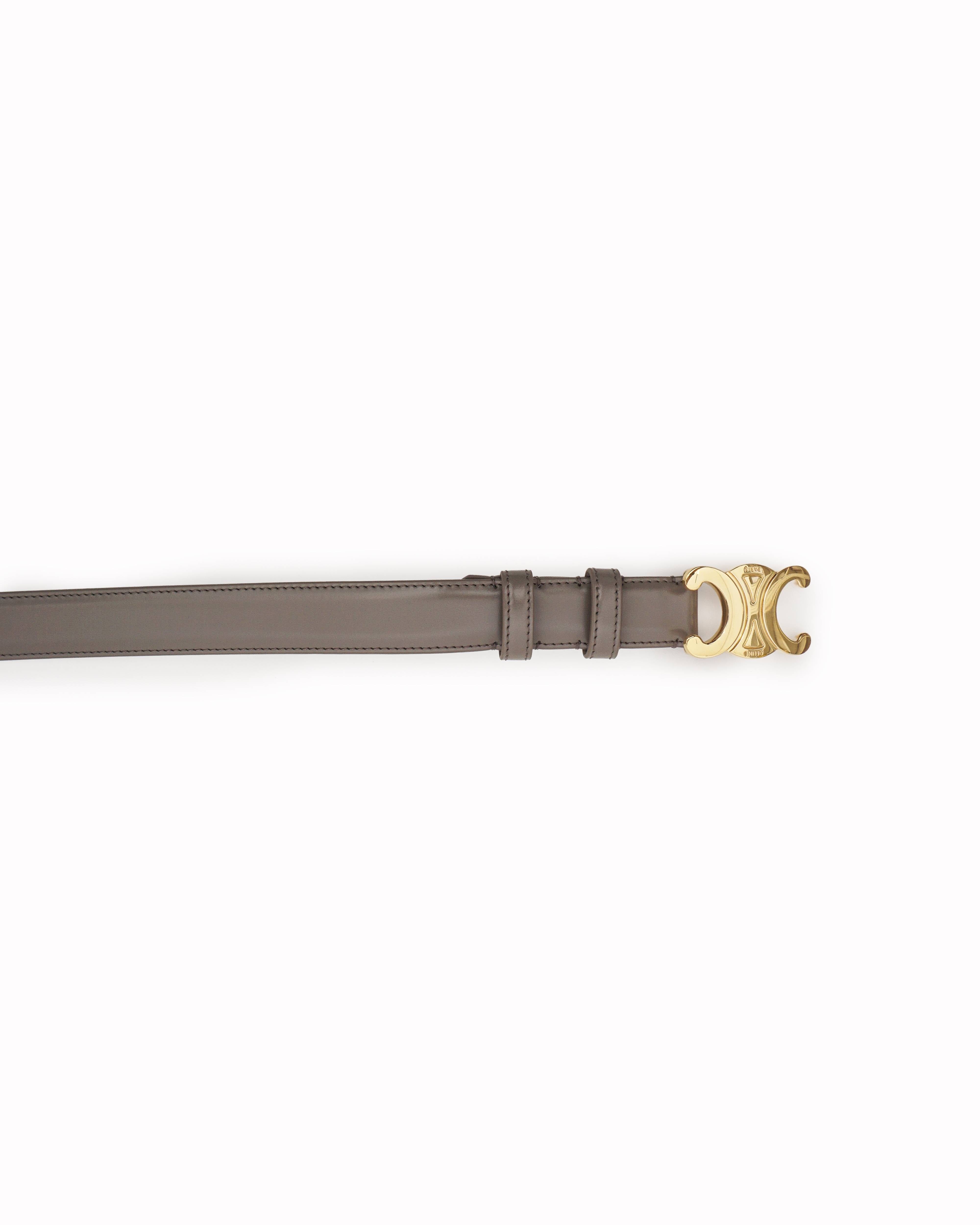 Celine Triomphe Taupe Taurillon Leather Belt