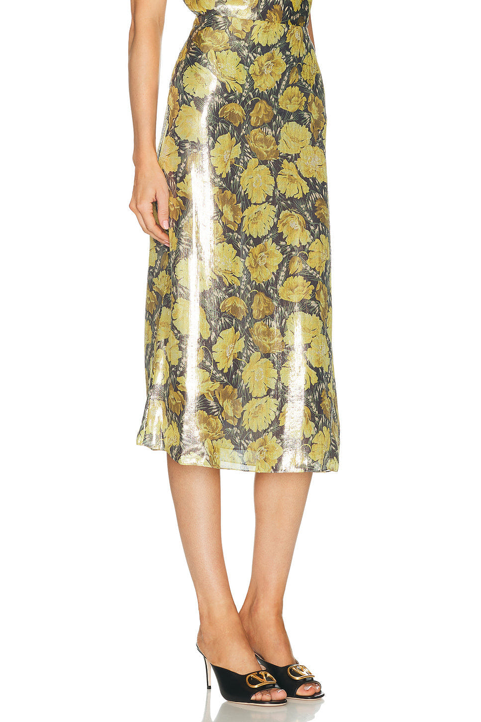 Valentino Lurex Apres L'Hiver Poppies Skirt