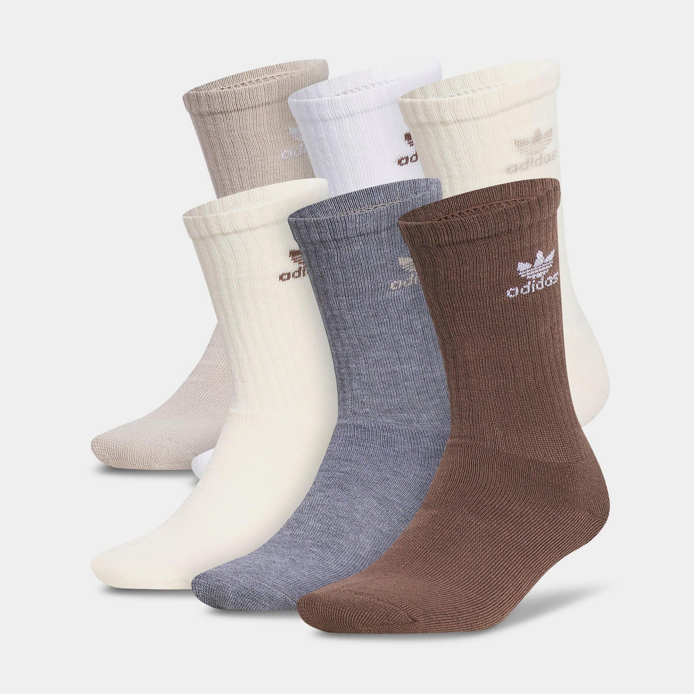 adidas Trefoil 6 Pack Crew Mens Socks (Brown/Beige)