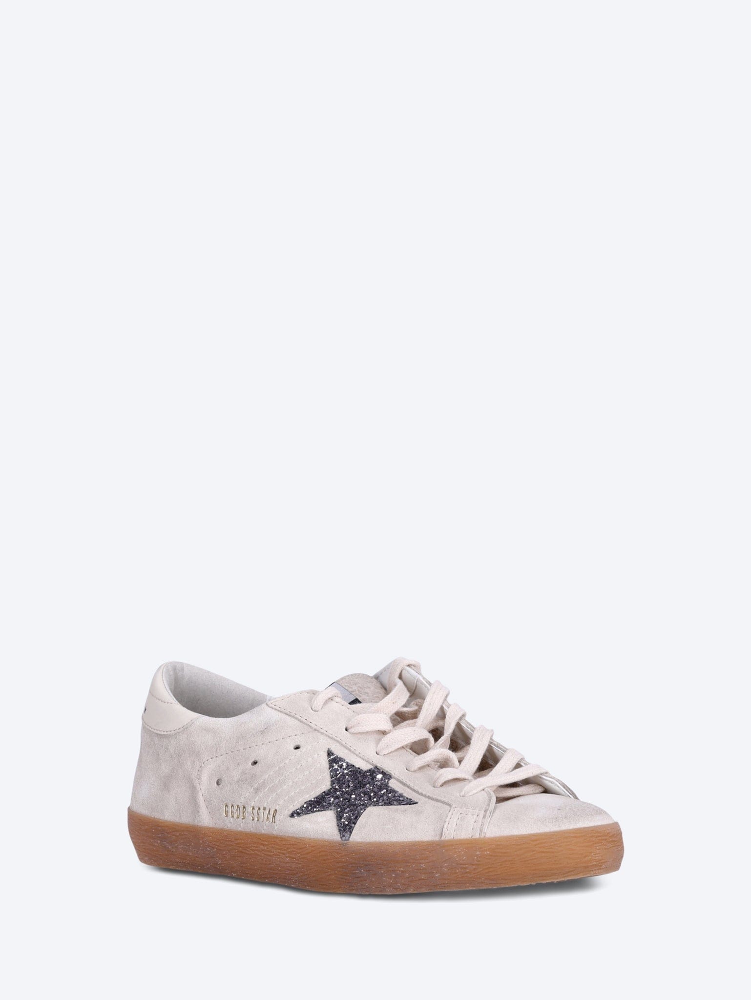 Golden Goose Super star suede upper and toe hf tongue glitter star leather heel sneakers