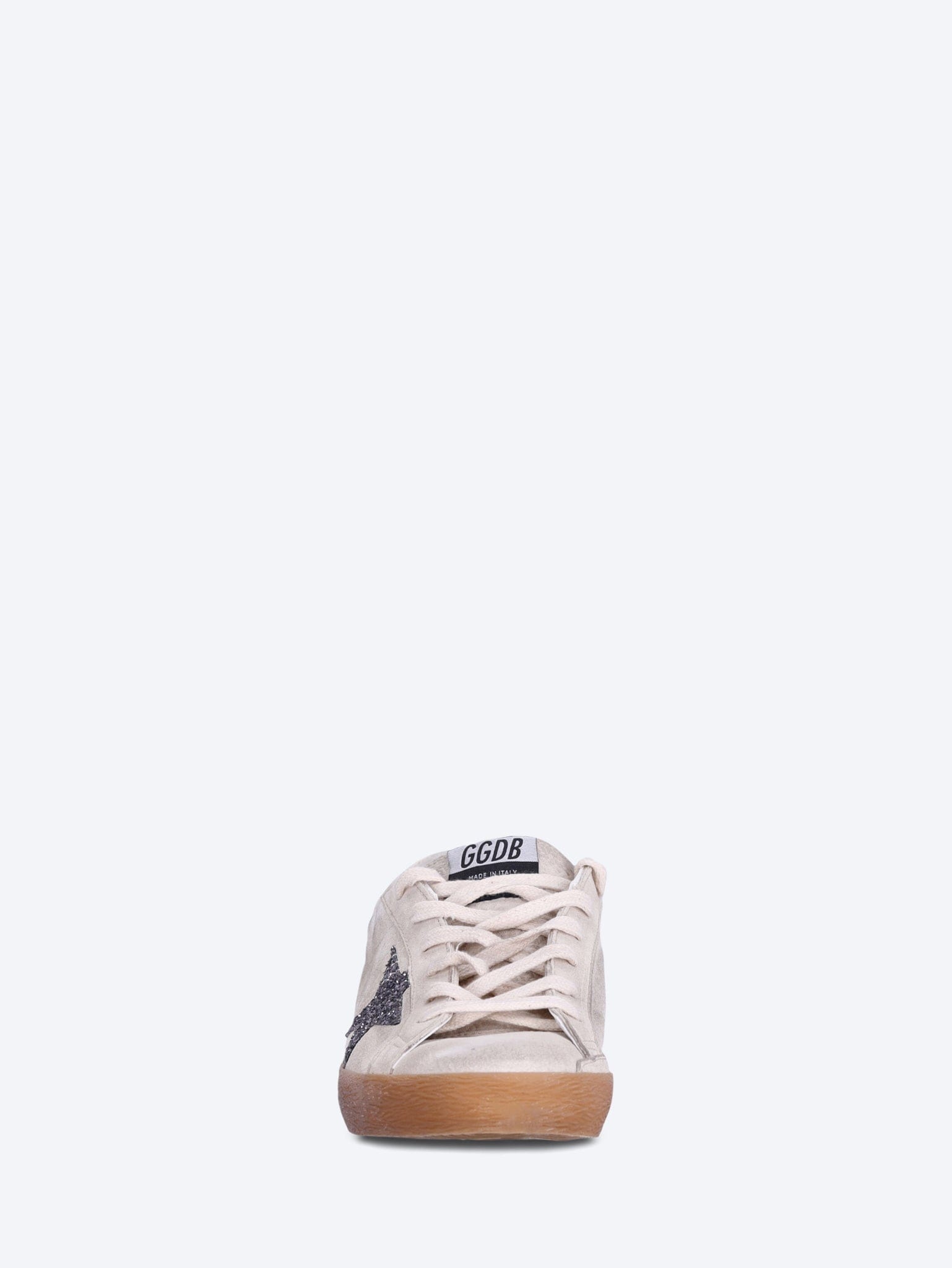 Golden Goose Super star suede upper and toe hf tongue glitter star leather heel sneakers