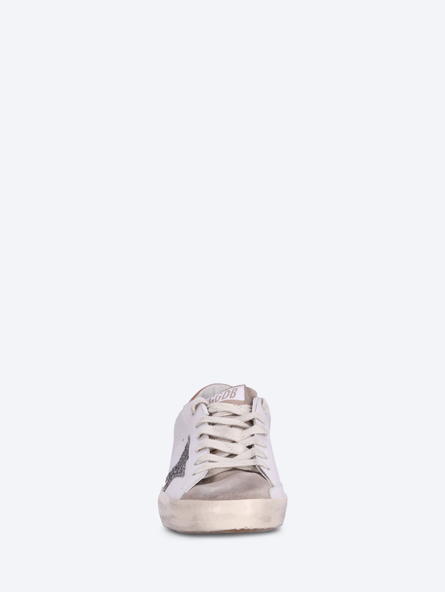 Golden Goose Super star leather upper and heel suede toe glitter star sneakers