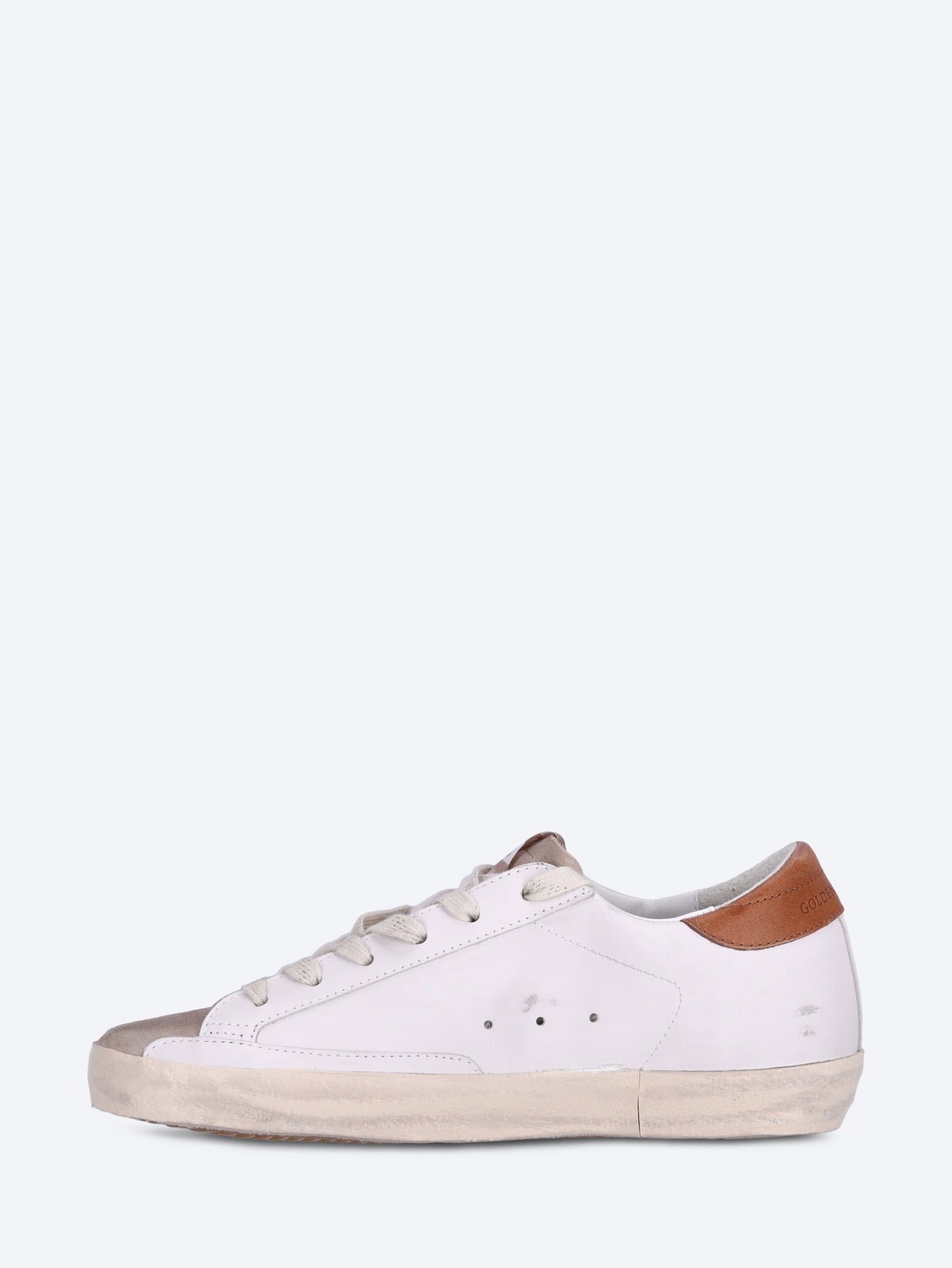 Golden Goose Super star leather upper and heel suede toe glitter star sneakers