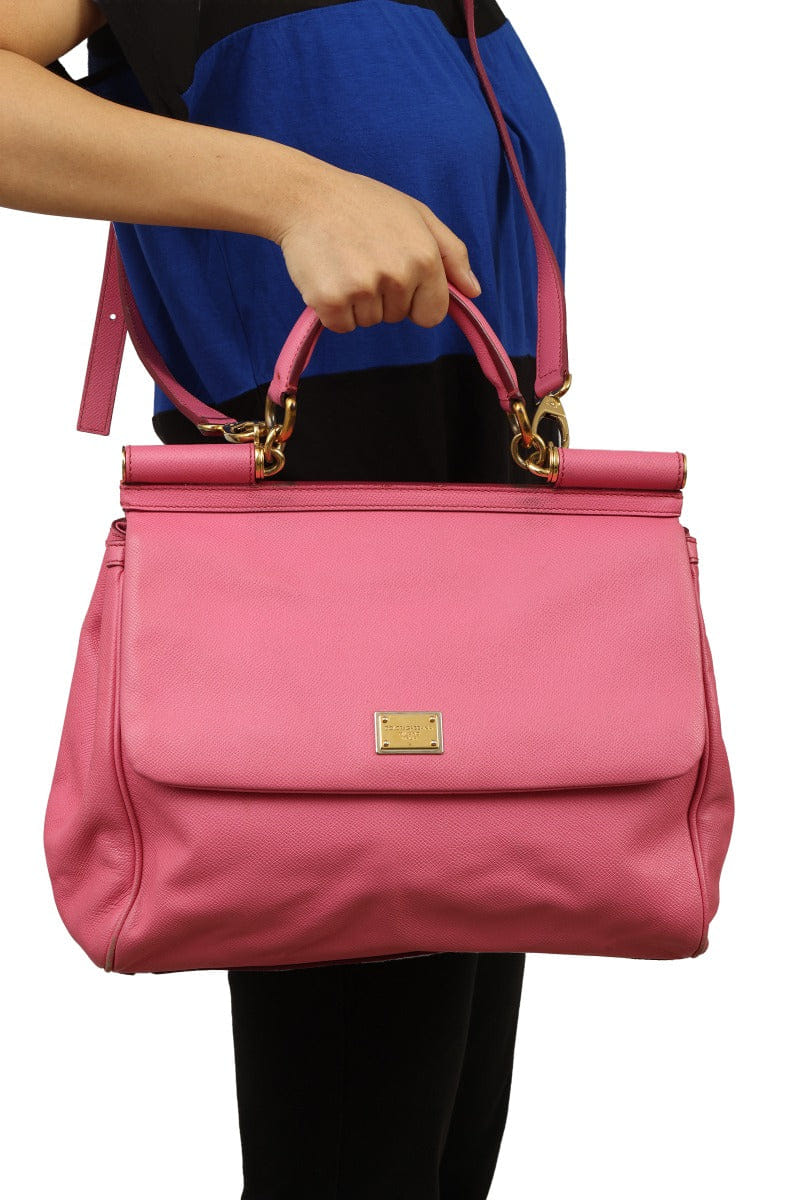 Dolce & Gabbana Leather Miss Sicily Tote Bag