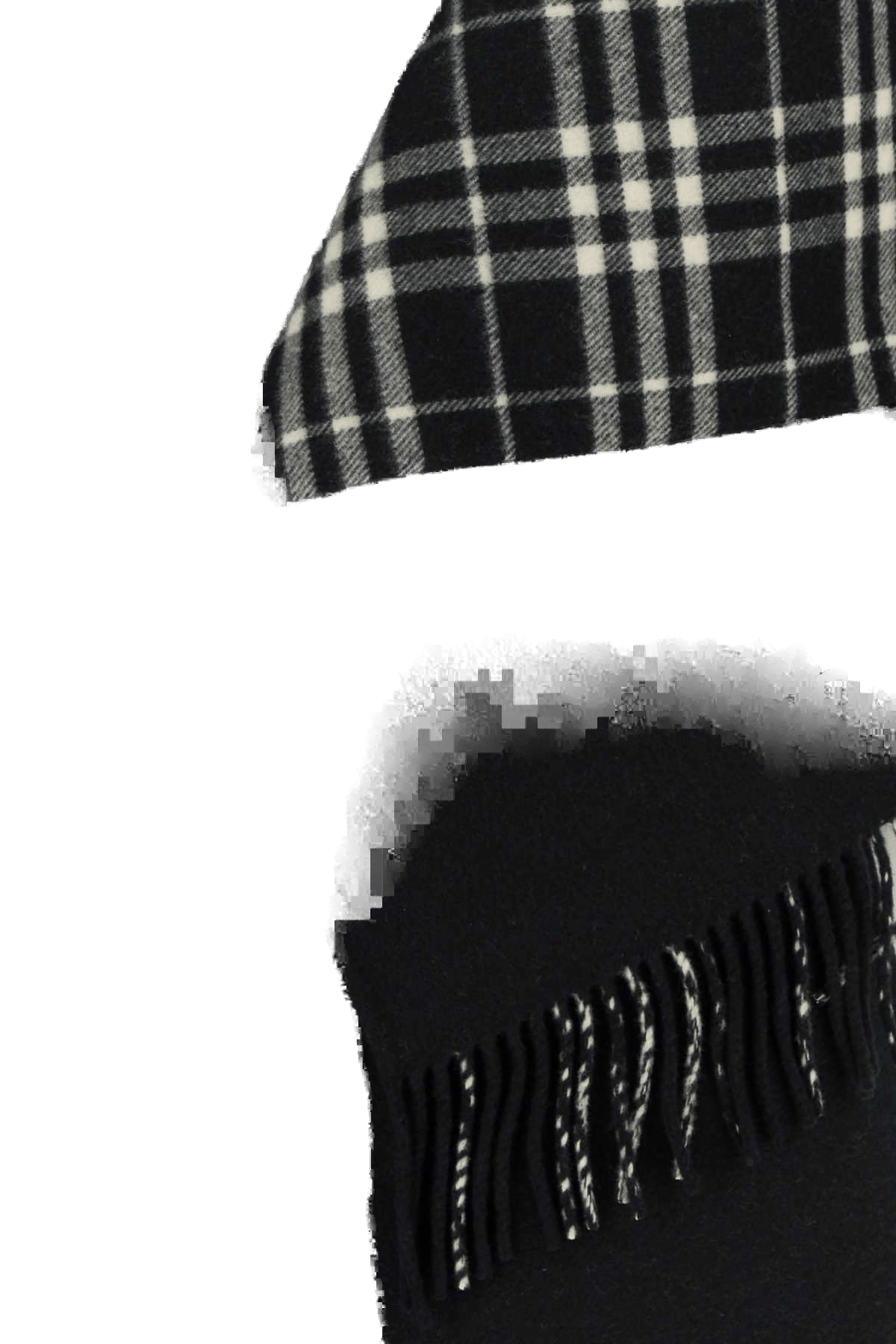 Burberry Wool Fringed Shawl — Black