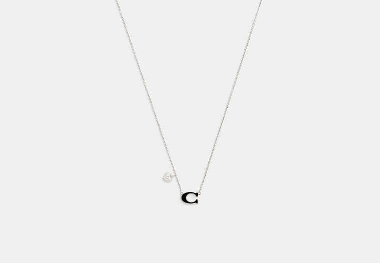 Coach Enamel Signature Heart Charm Pendant Necklace