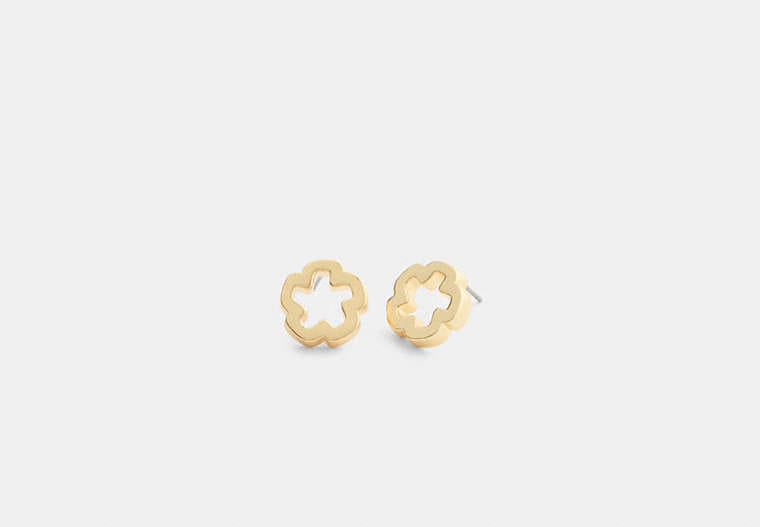 Coach Open Tea Rose Stud Earrings