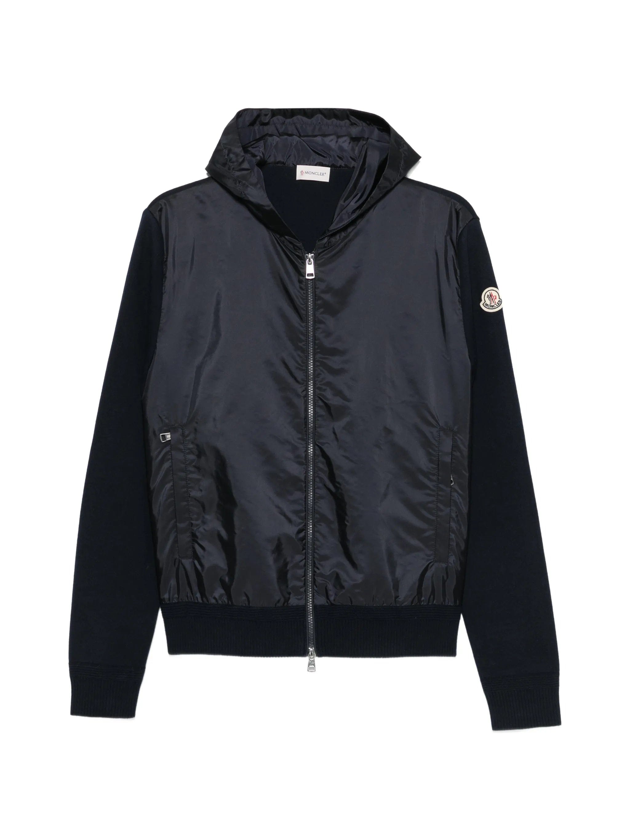 Moncler logo - patch panelled hoodie