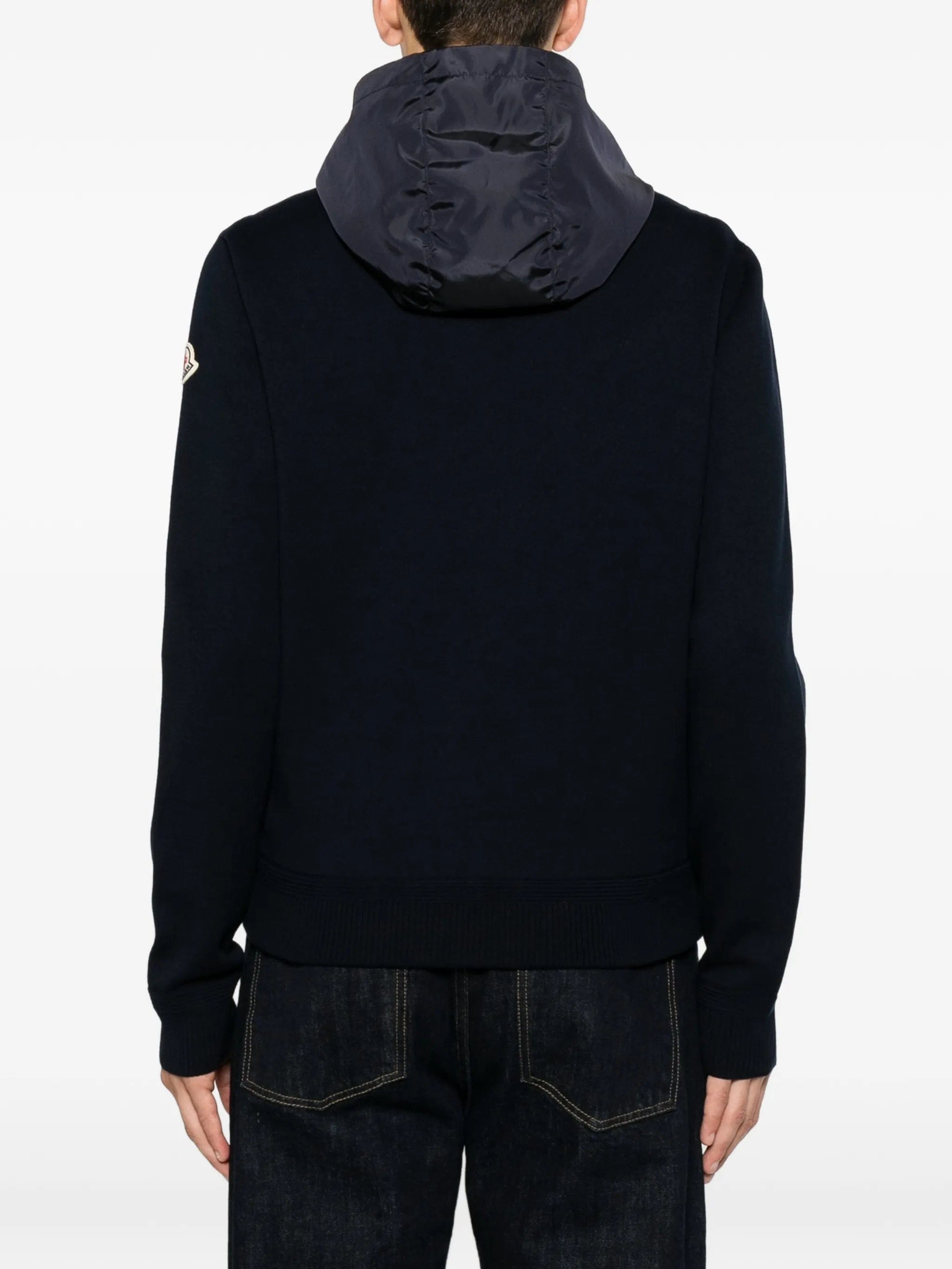 Moncler logo - patch panelled hoodie