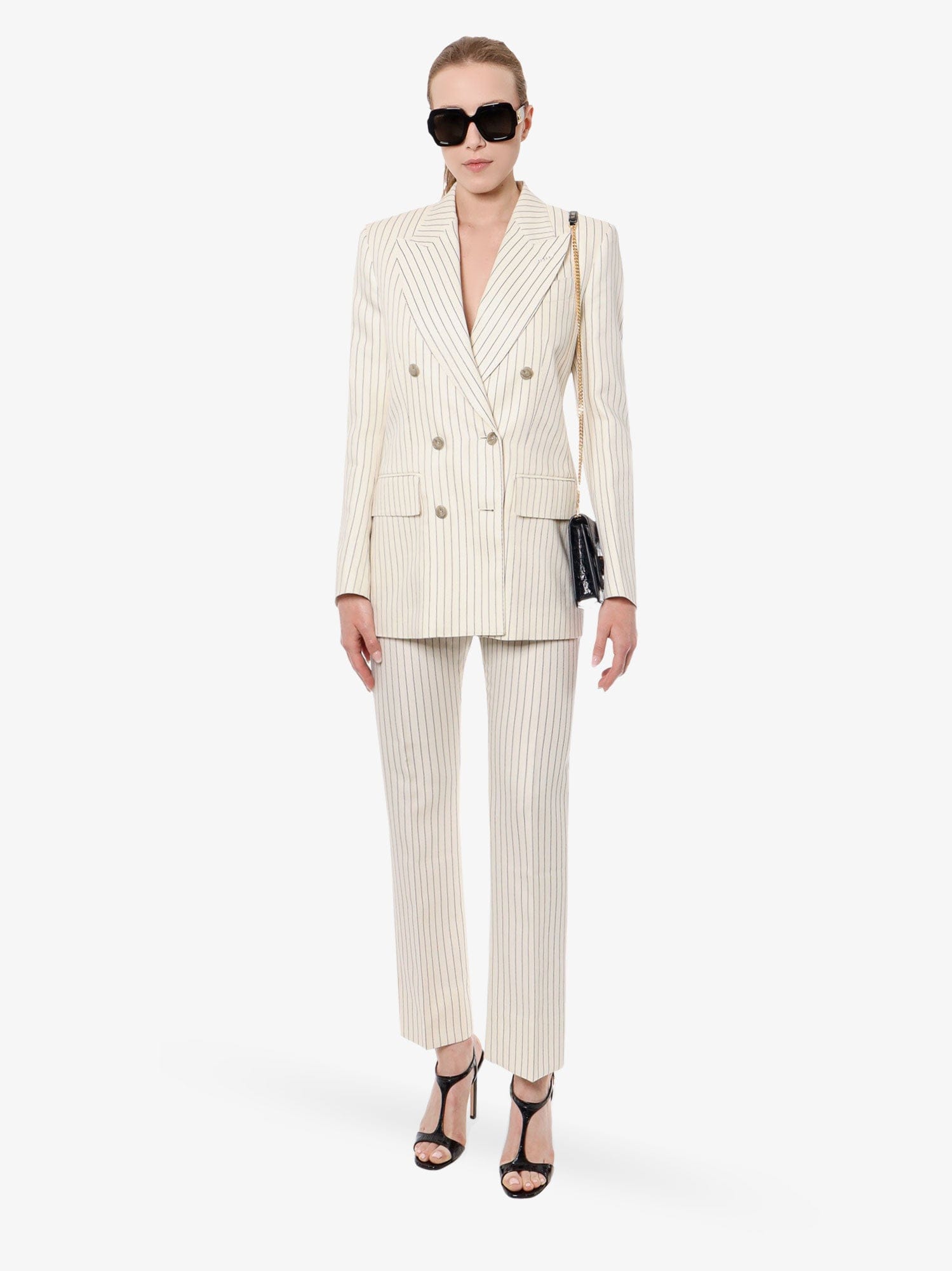 TOM FORD Double - breasted jacket with striped pattern