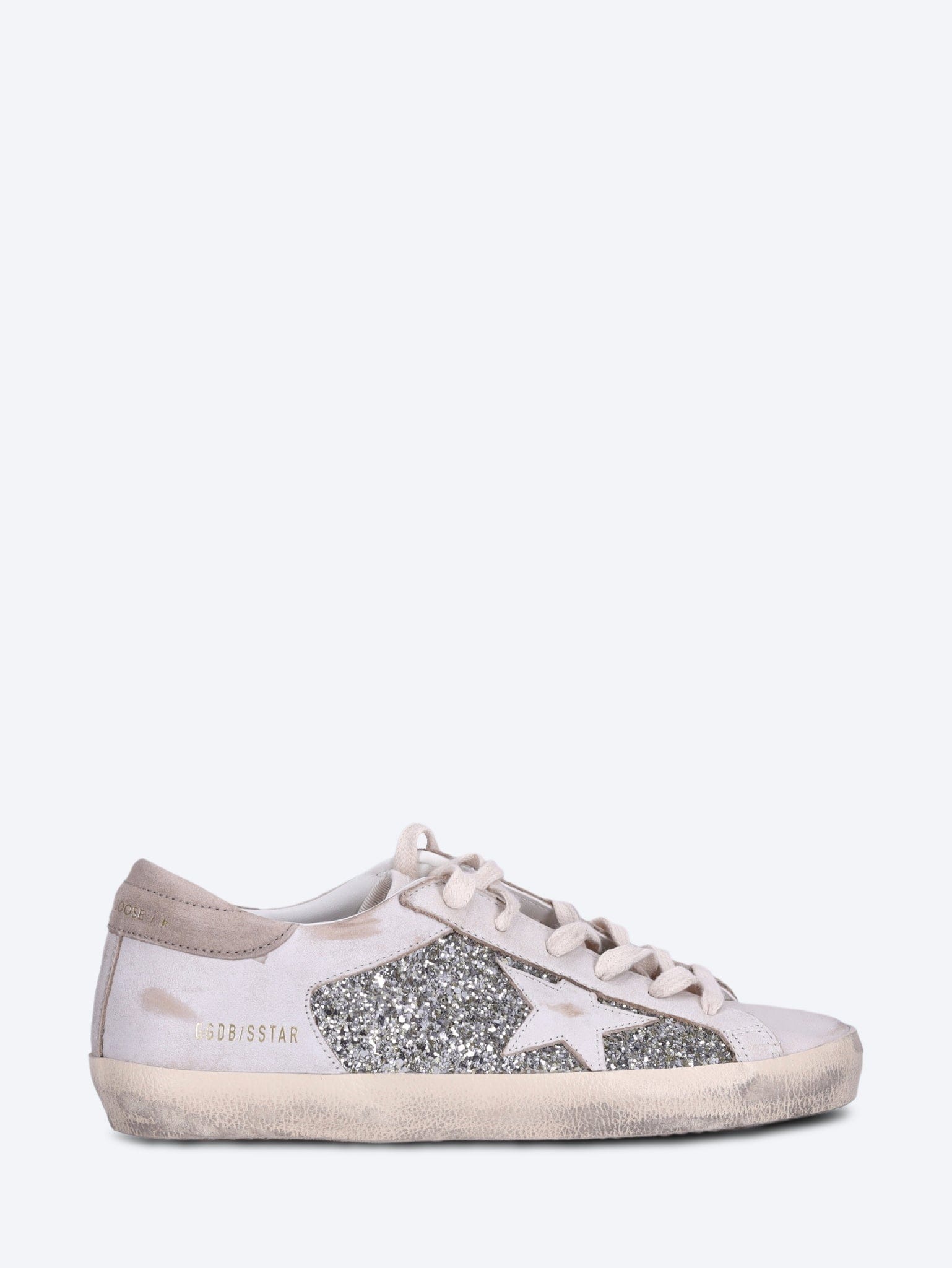 Golden Goose Super star glitter and leather upper leather star suede heel sneakers