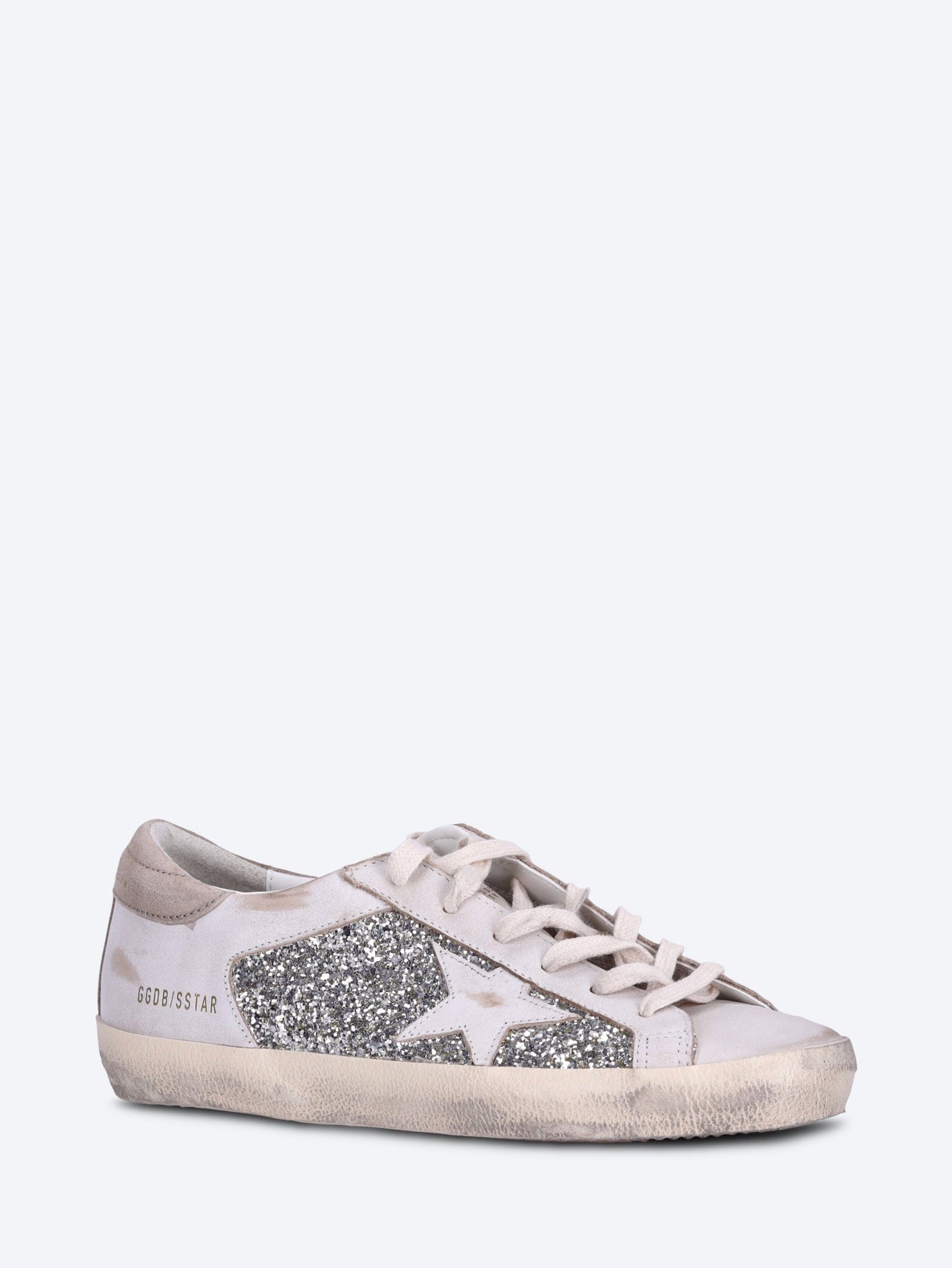 Golden Goose Super star glitter and leather upper leather star suede heel sneakers