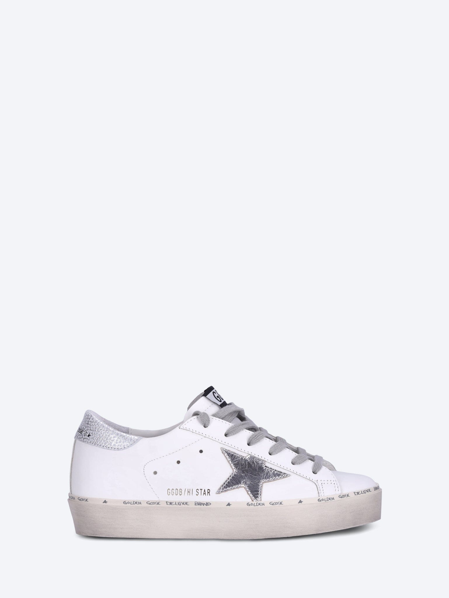 Golden Goose Hi star leather upper laminated star and heel sneakers