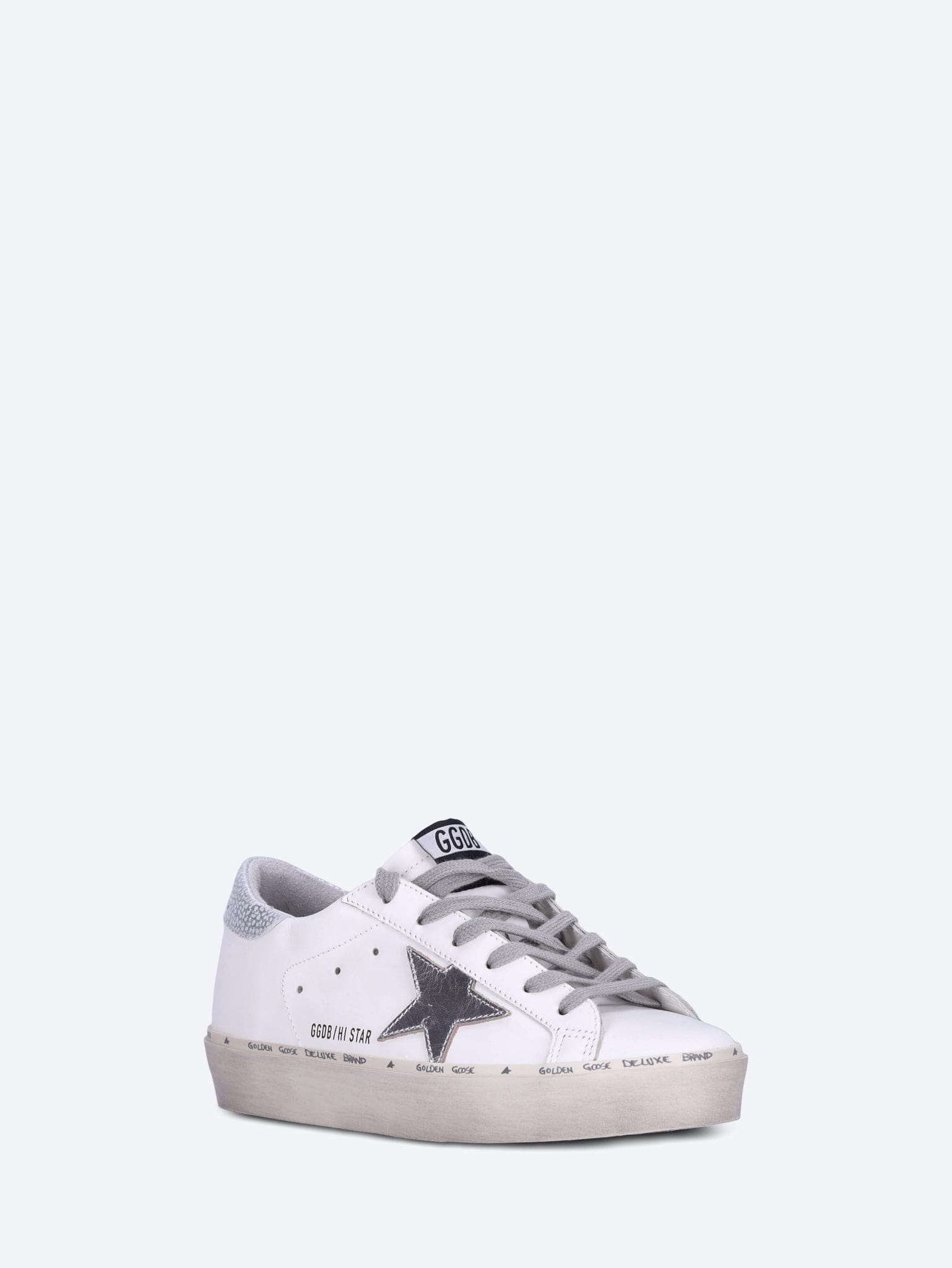 Golden Goose Hi star leather upper laminated star and heel sneakers