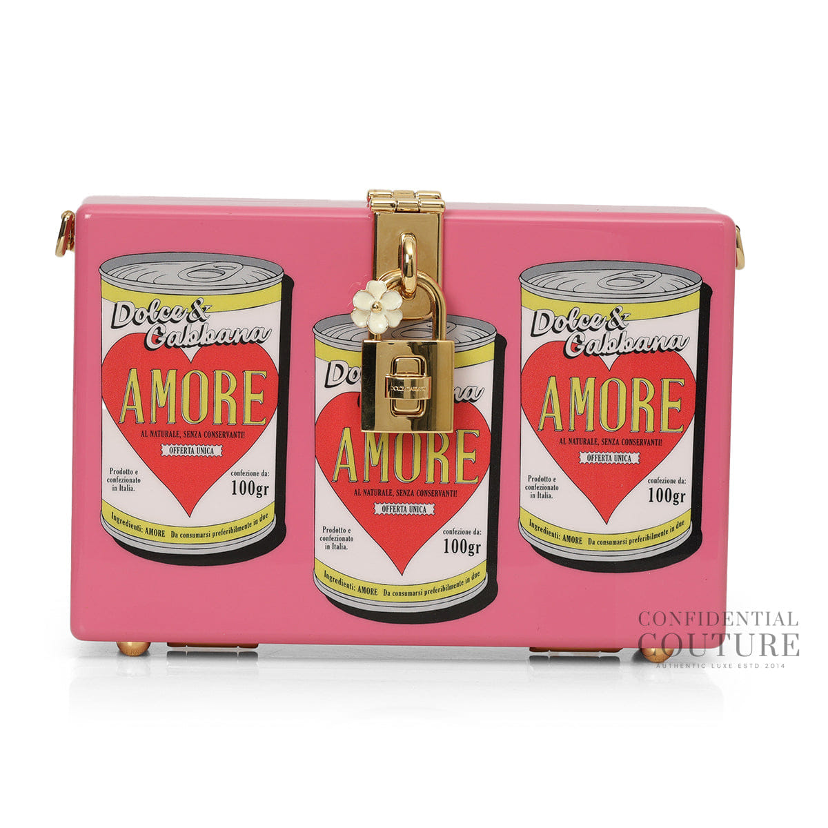 Dolce & Gabbana Printed Acrylic Amore Can Box Crossbody Bag In Pink