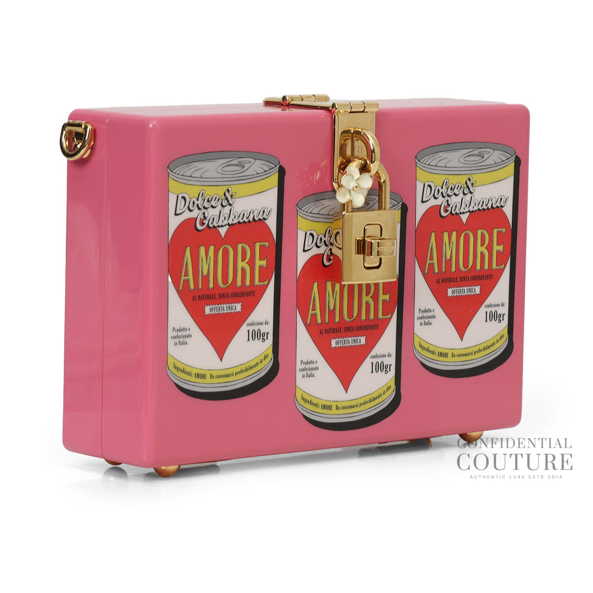 Dolce & Gabbana Printed Acrylic Amore Can Box Crossbody Bag In Pink