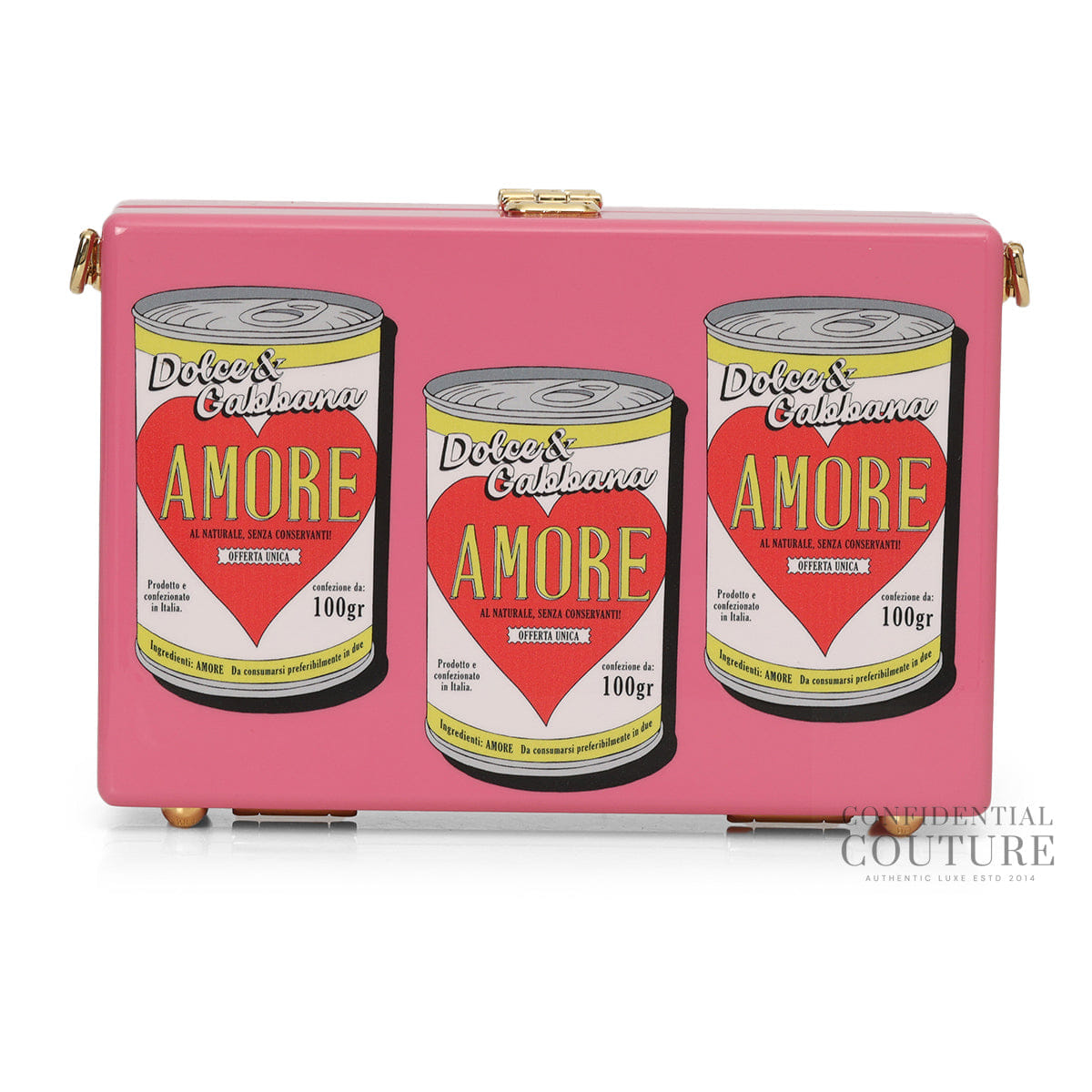 Dolce & Gabbana Printed Acrylic Amore Can Box Crossbody Bag In Pink