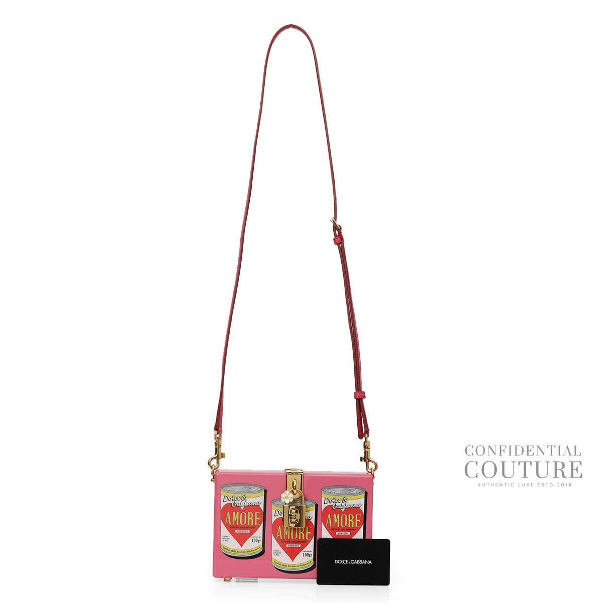 Dolce & Gabbana Printed Acrylic Amore Can Box Crossbody Bag In Pink