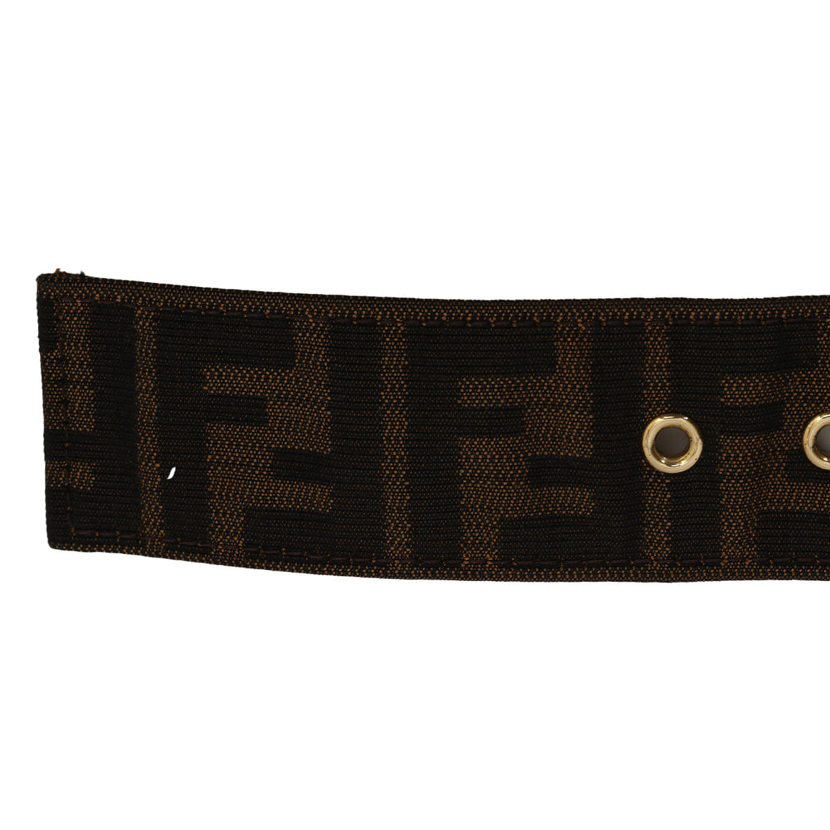 Fendi Brown Jacquard Canvas And Leather Belt 80/ 32