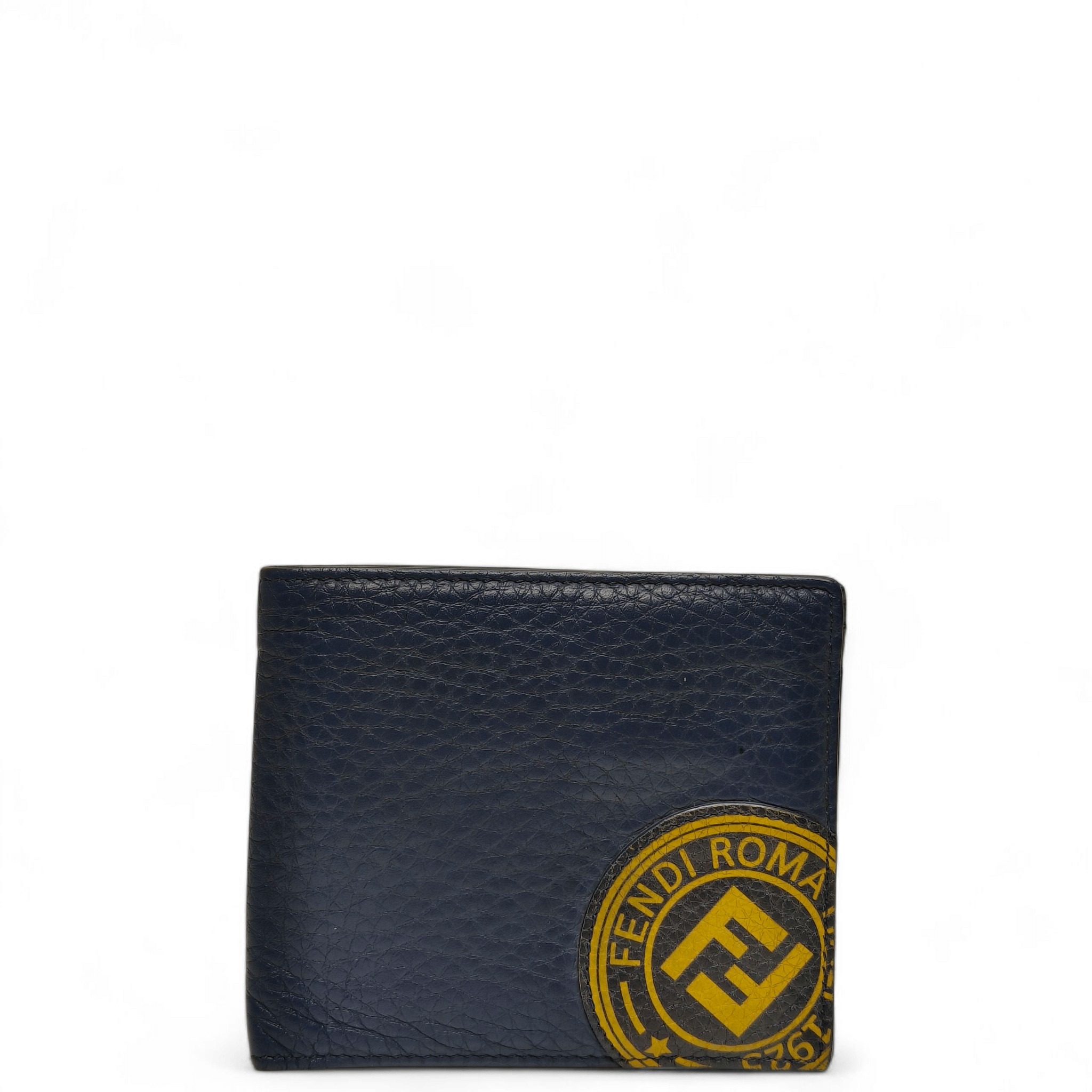 Fendi Blue Roman Leather Bifold Wallet