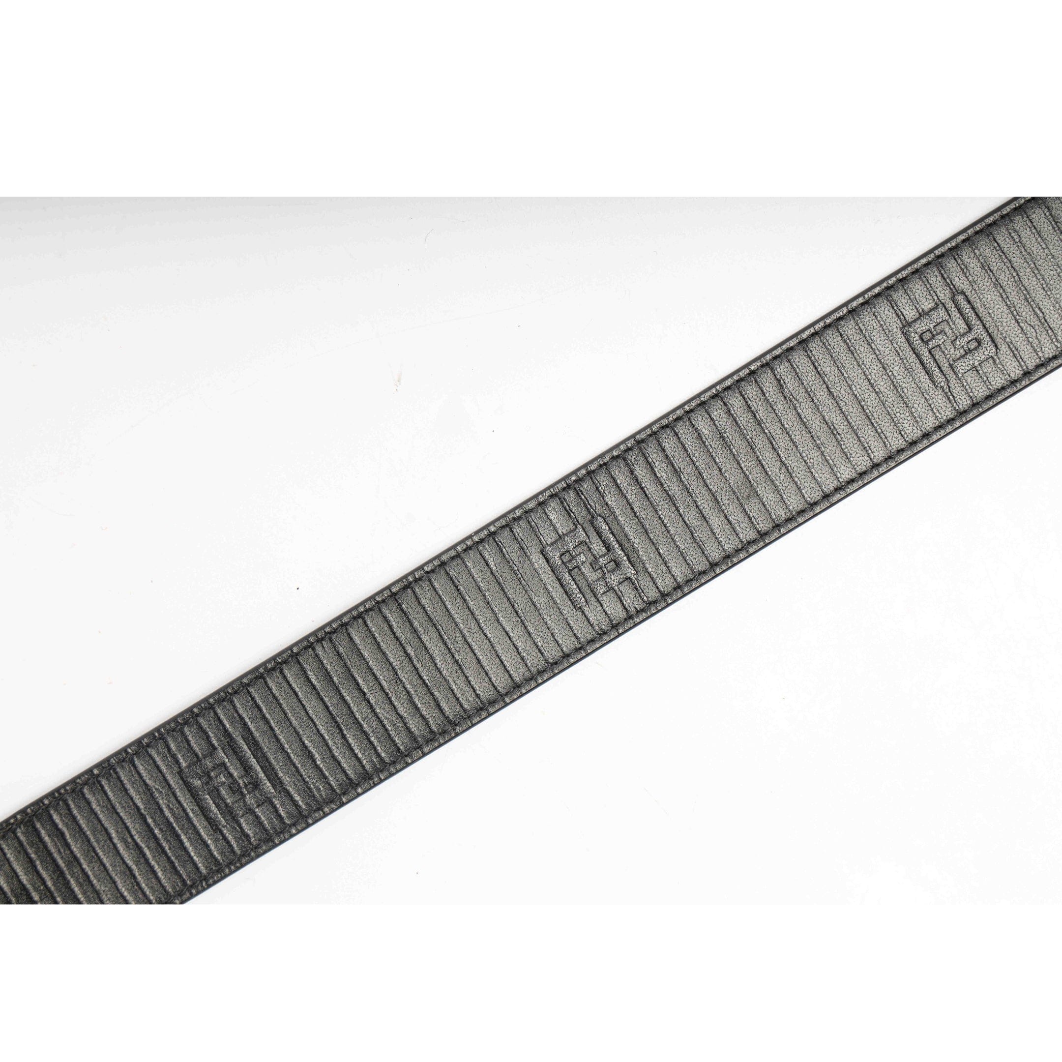 Fendi Black FF Leather Buckle Belt