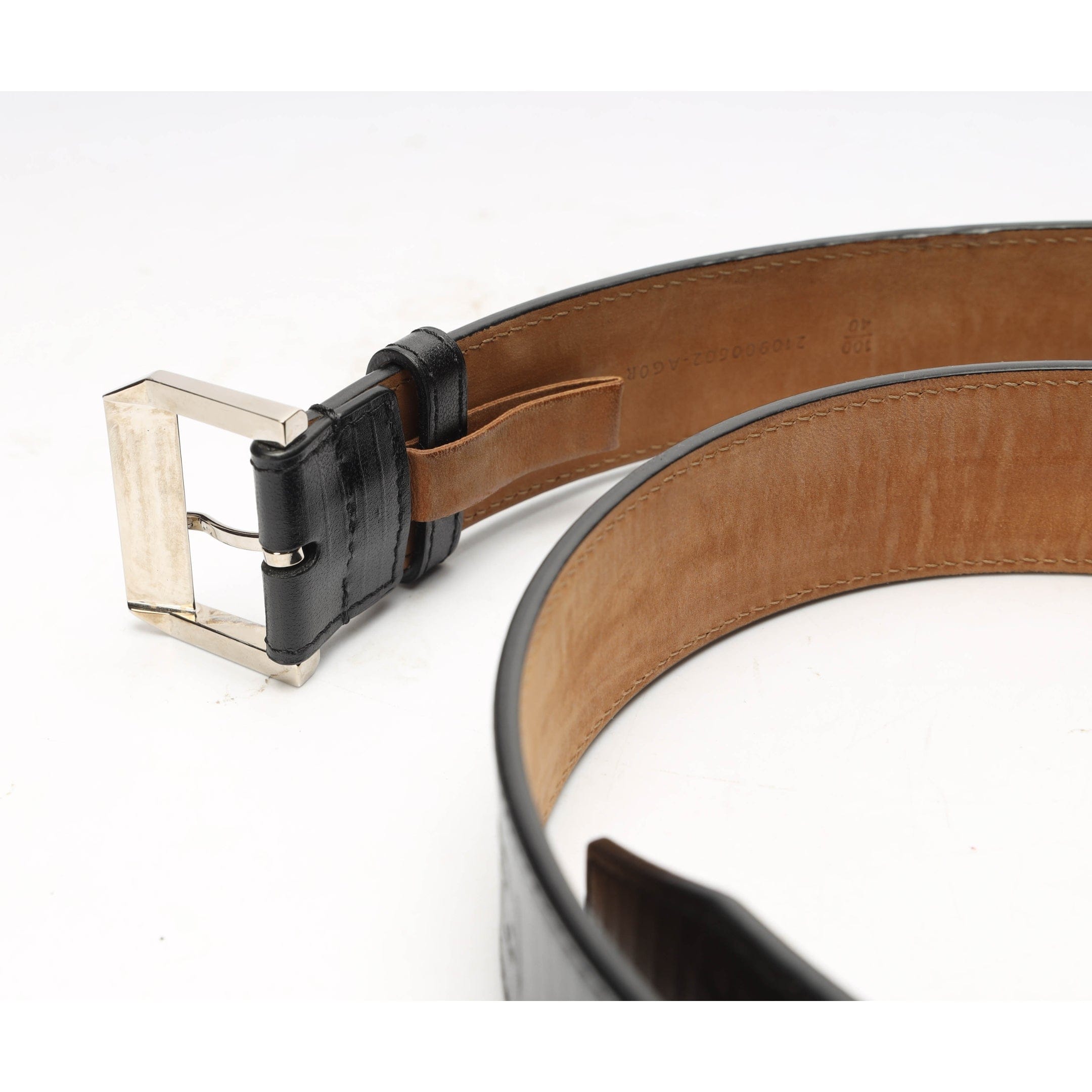 Fendi Black FF Leather Buckle Belt