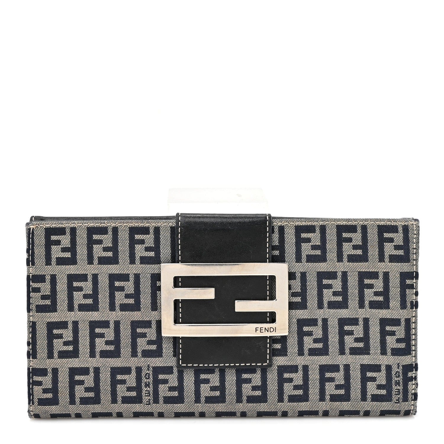 Fendi Zucchino Forever Continental Wallet Navy