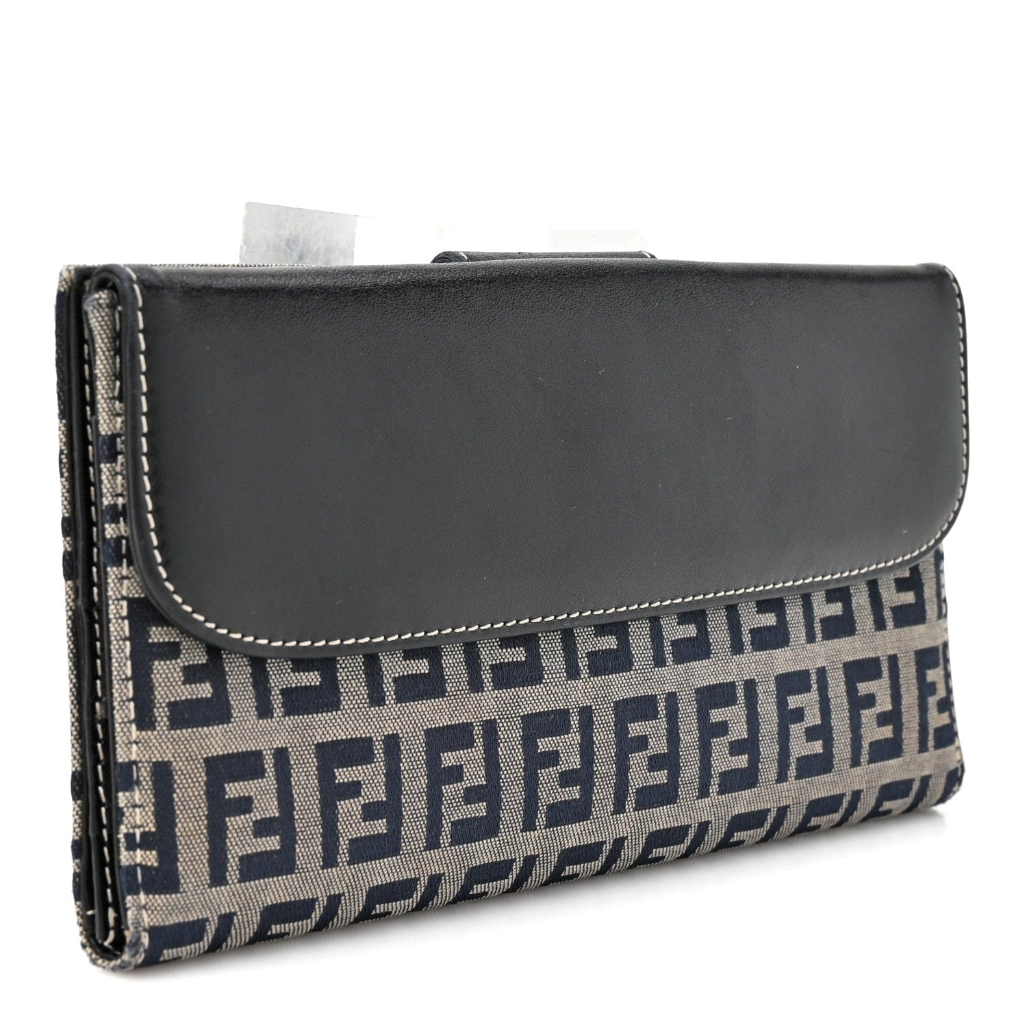 Fendi Zucchino Forever Continental Wallet Navy
