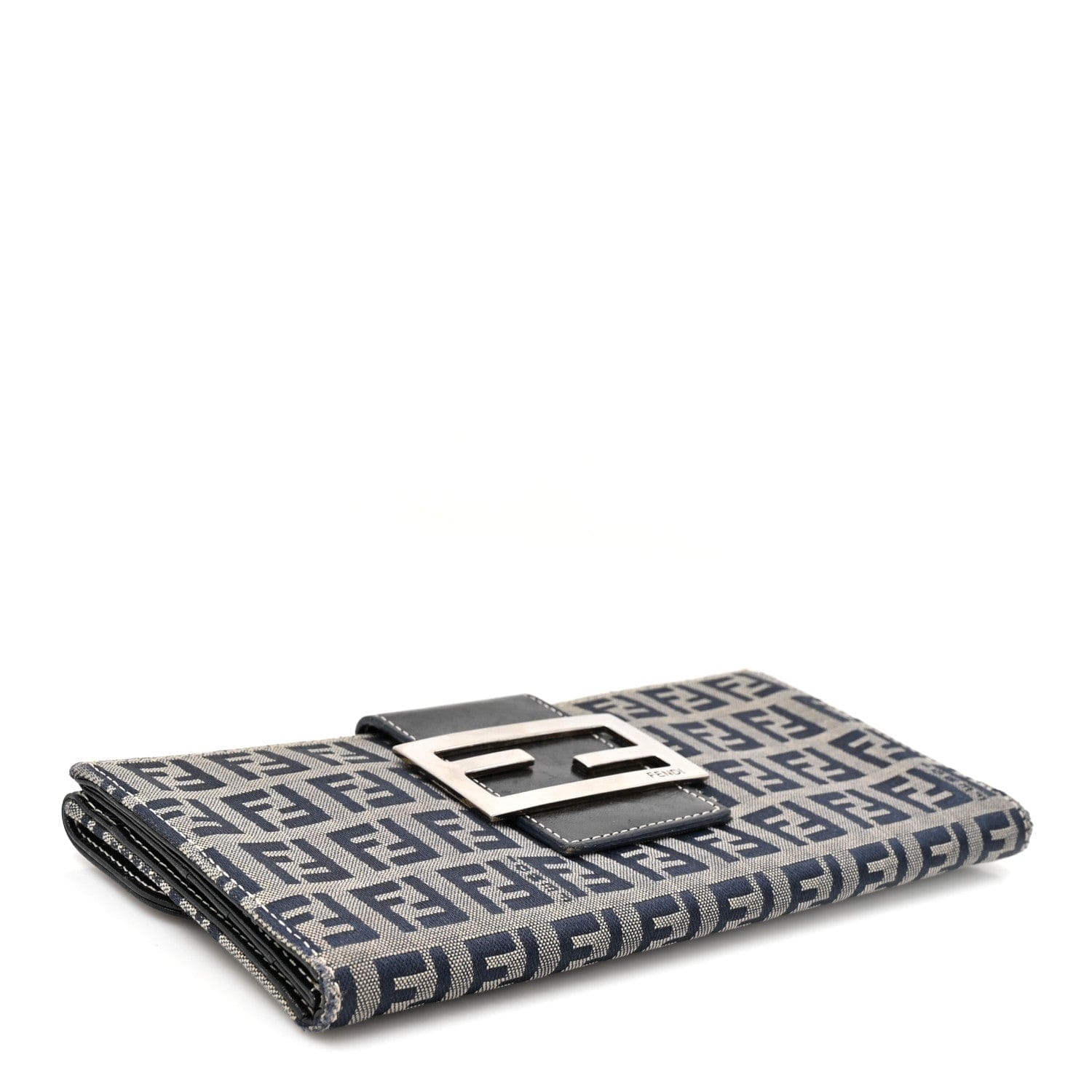 Fendi Zucchino Forever Continental Wallet Navy