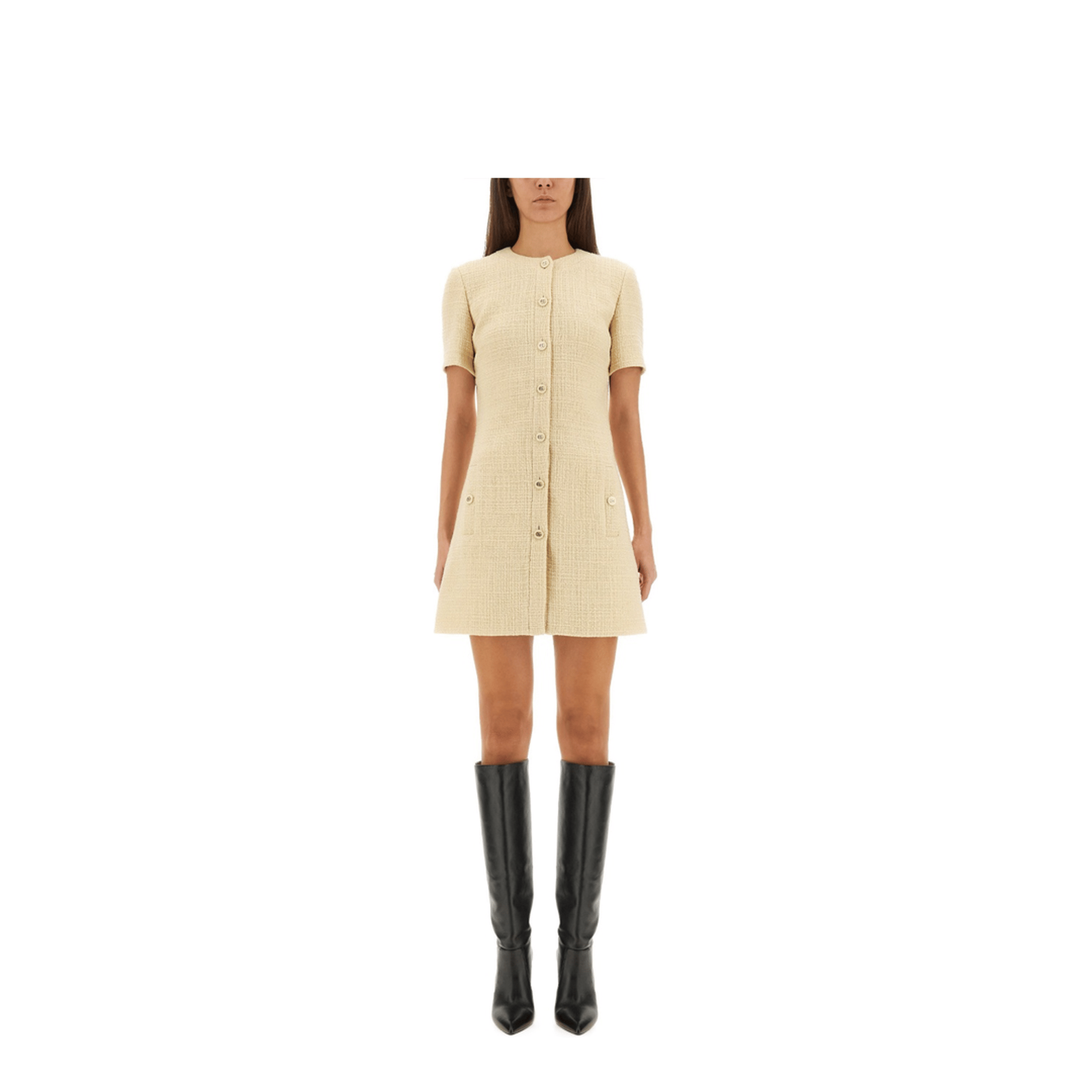 Gucci Textured Wool Tweed Dress