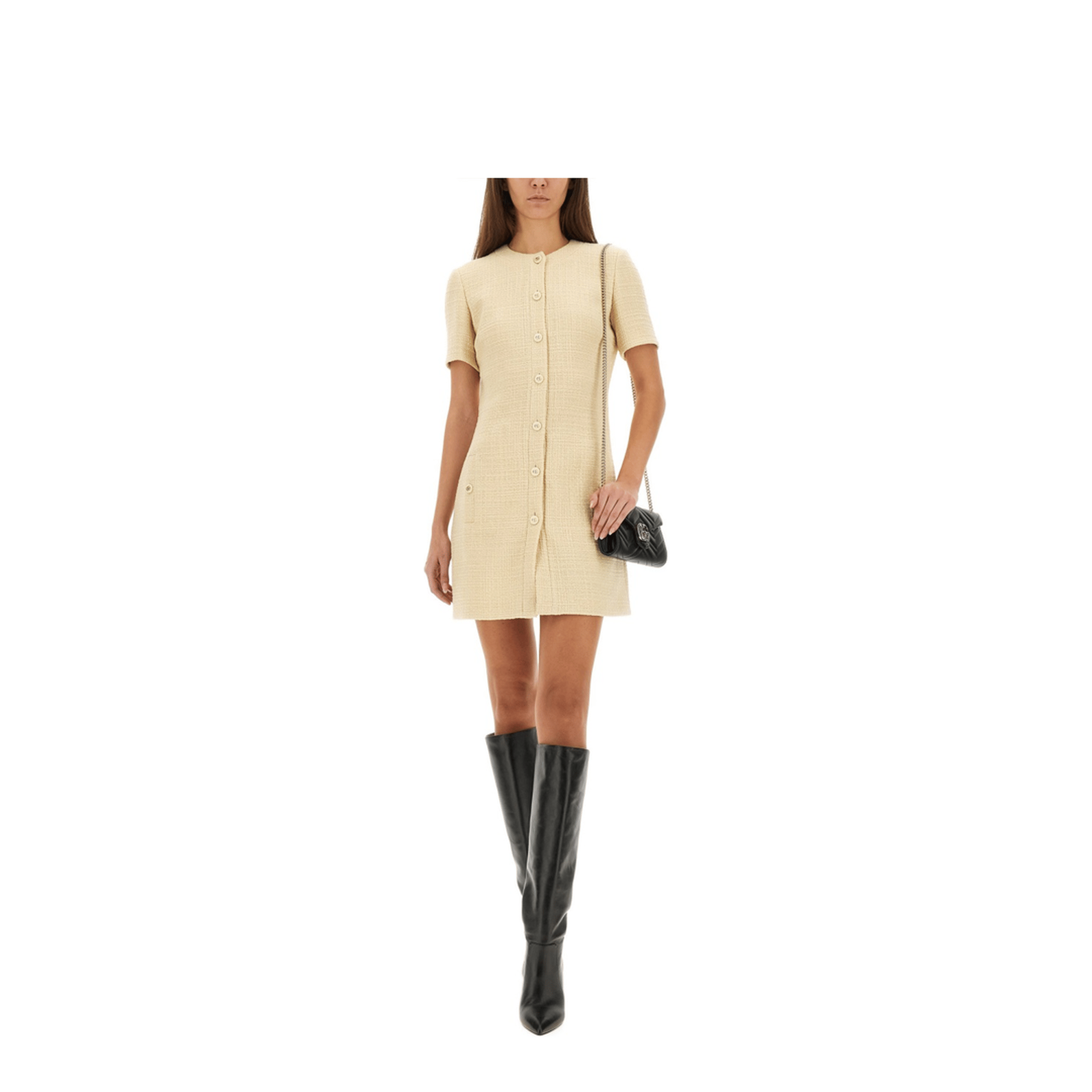 Gucci Textured Wool Tweed Dress