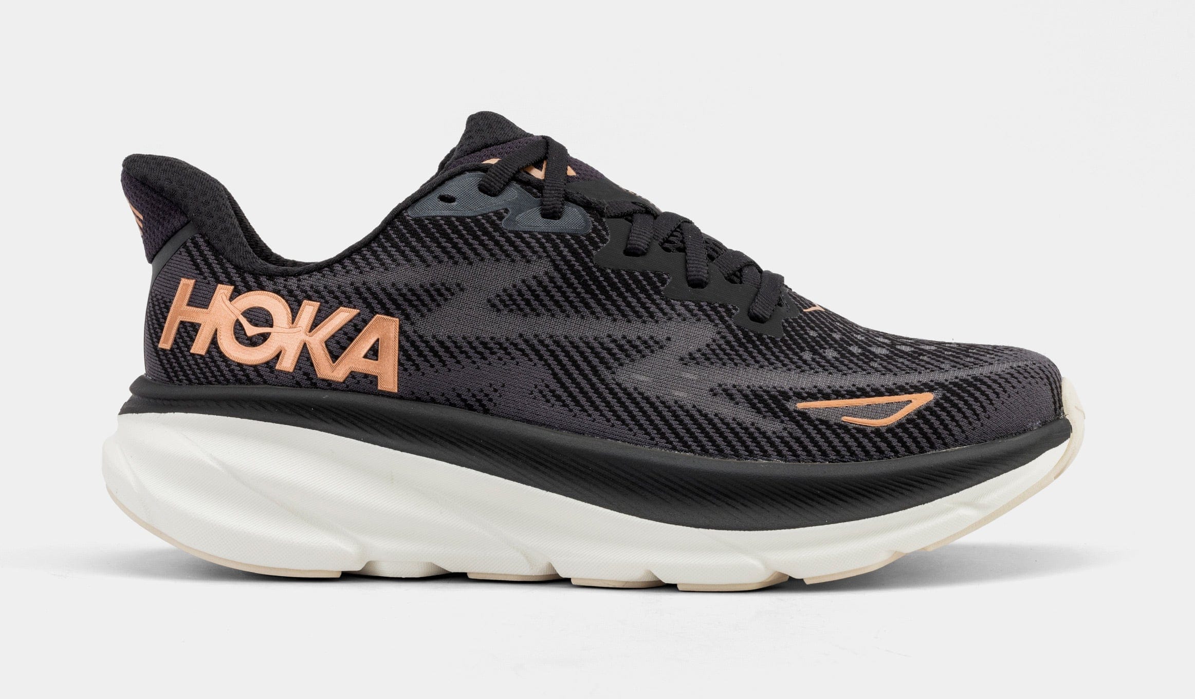 Hoka Clifton 9 Womens Running Shoes (Black/Rose Gold)