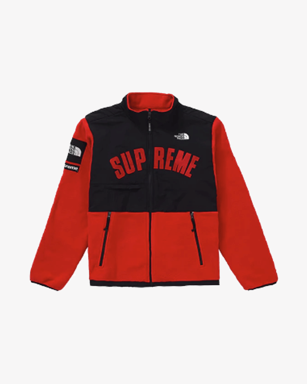 SUPREME x THE NORTH FACE SS19 ARC DENALI LOGO RED FLEECE JACKET -