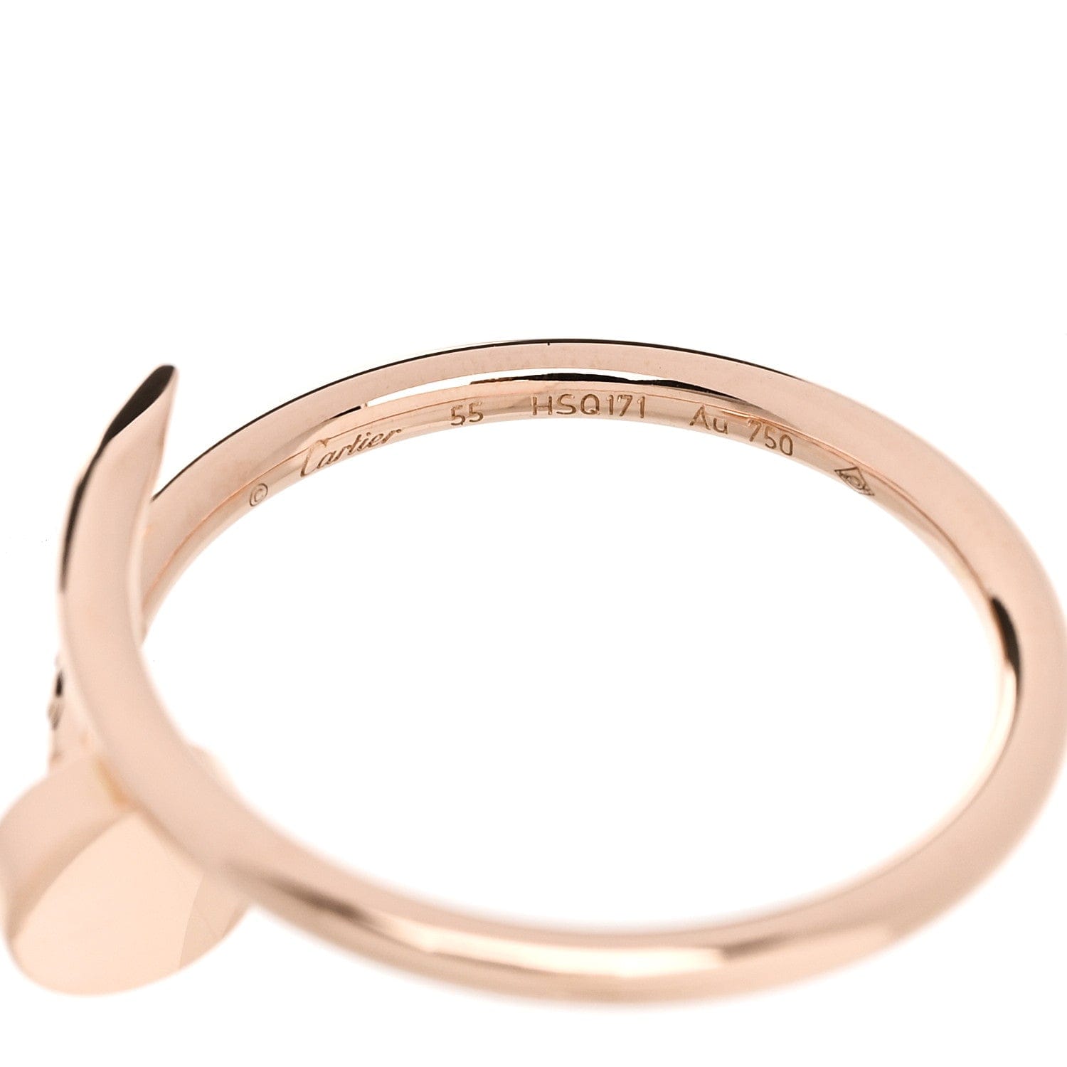 Cartier 18K Pink Gold Small Juste Un Clou Ring 55 7.25