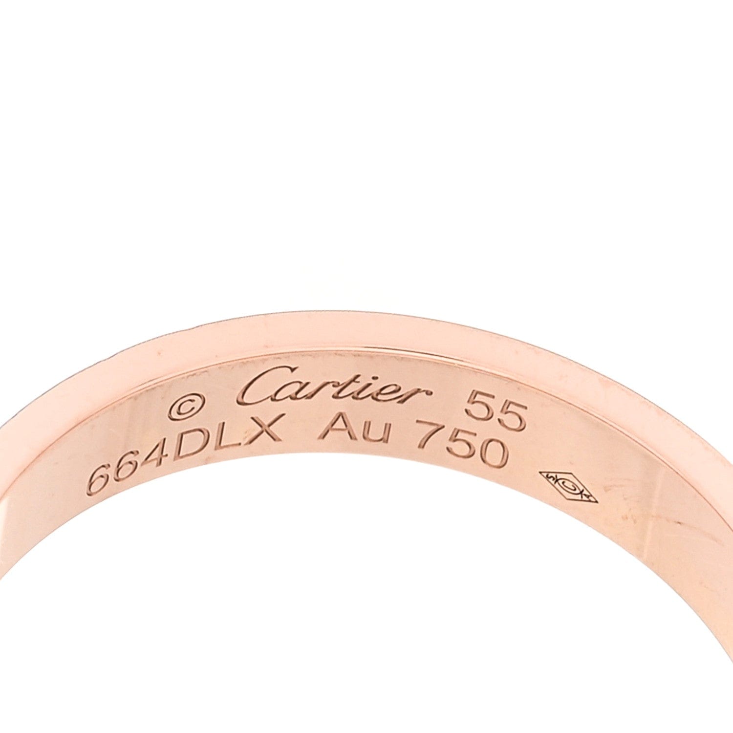 Cartier 18K Pink Gold 3.5 mm LOVE Wedding Band Ring 55 7.25