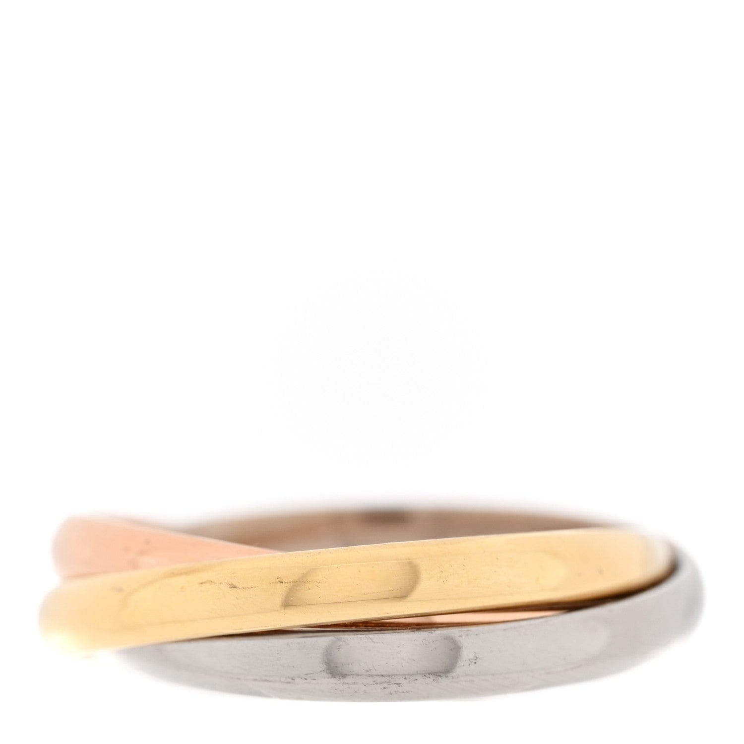 Cartier 18K Pink Yellow White Gold Small Trinity Ring 55 7.25