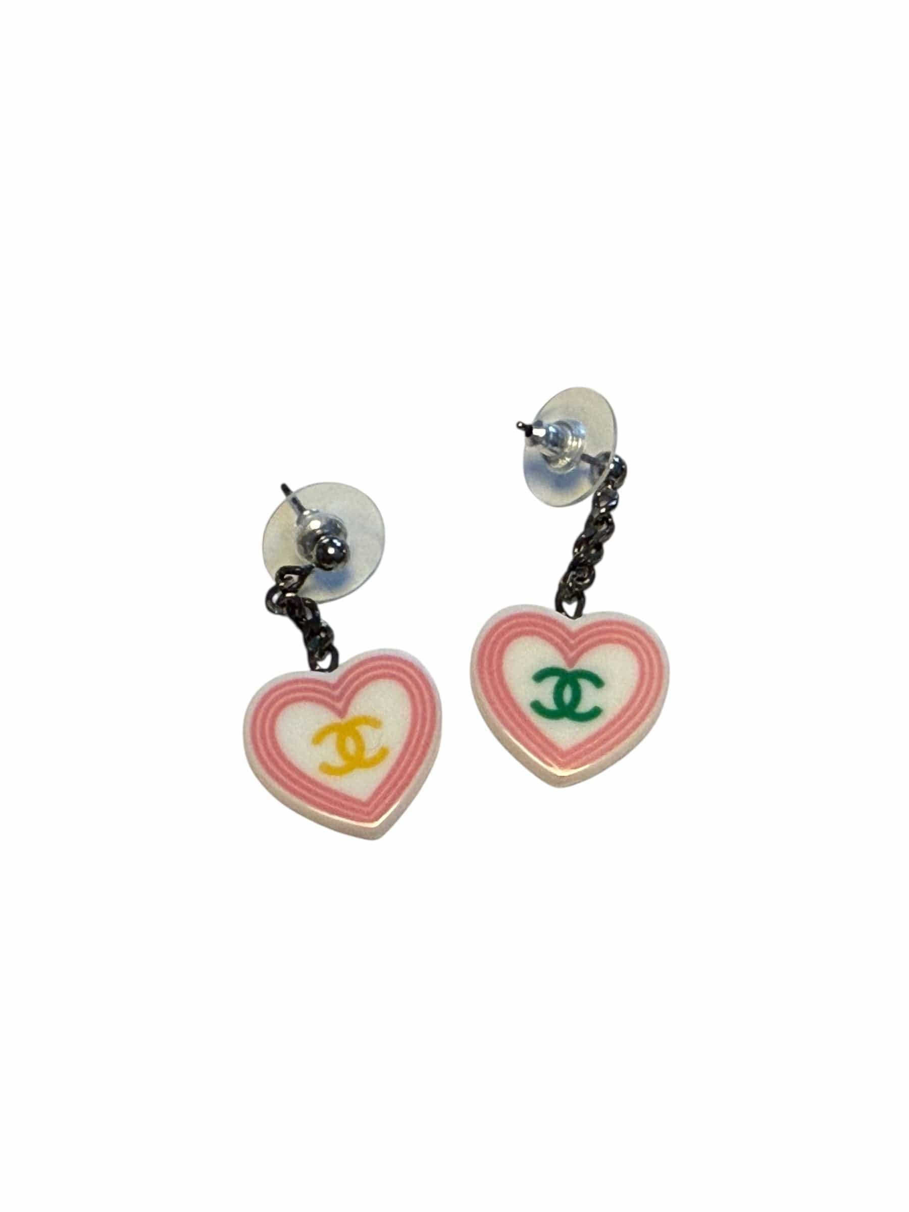 Chanel Logo Earring Accessory Heart Green Yellow DXBK0268