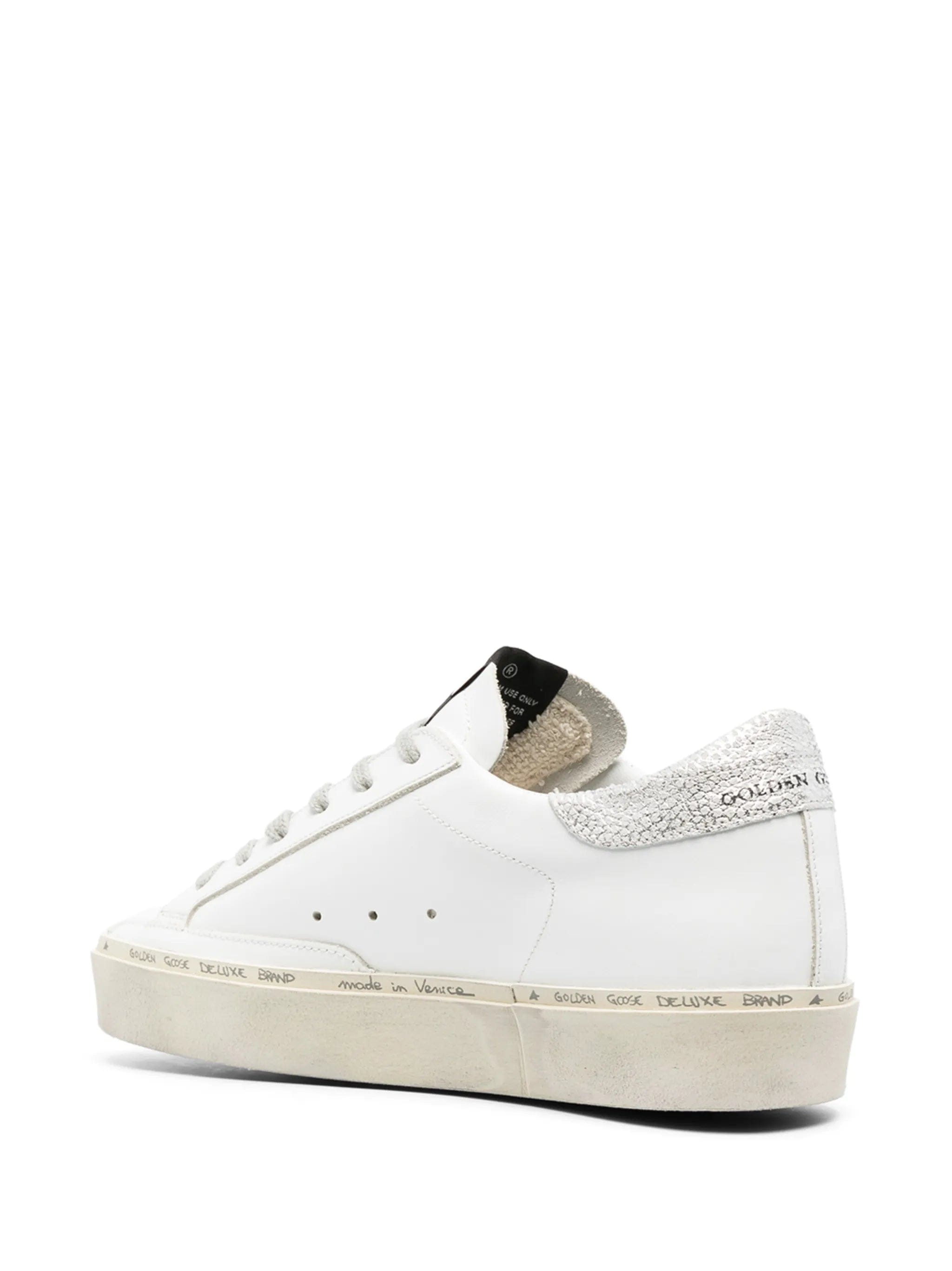 Golden Goose Hi Star trainers with star and metallic silver heel