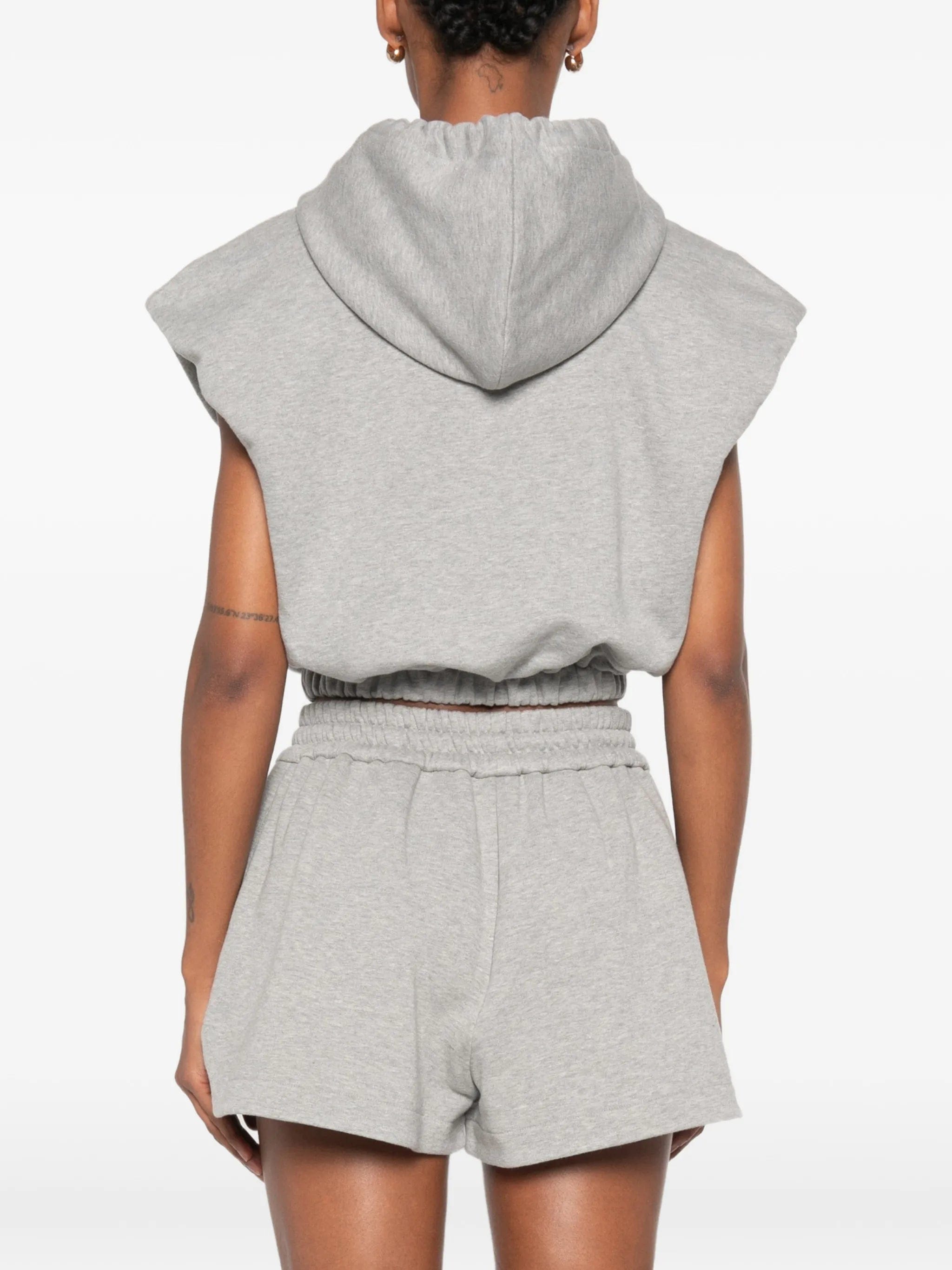 Fendi logo - patch sleeveless hoodie