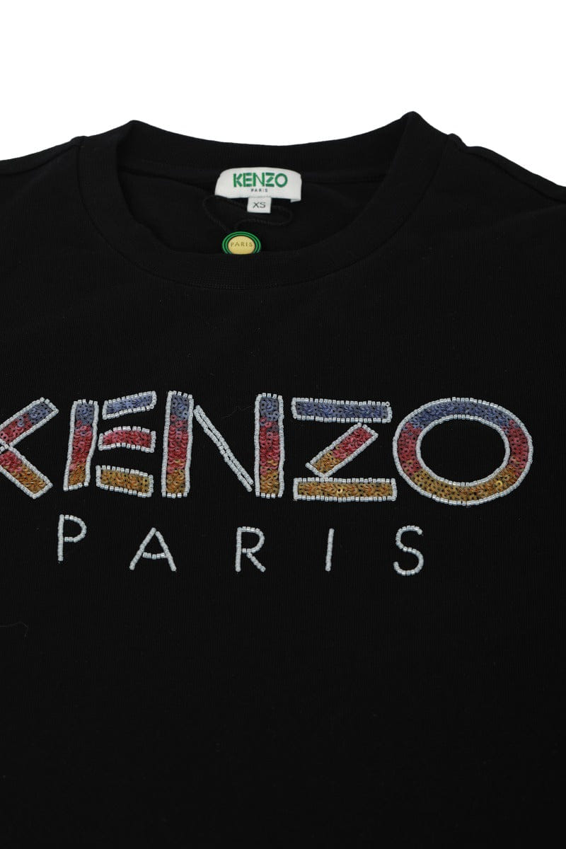 Kenzo Xs Multicolor Sequins Logo T - Shirt