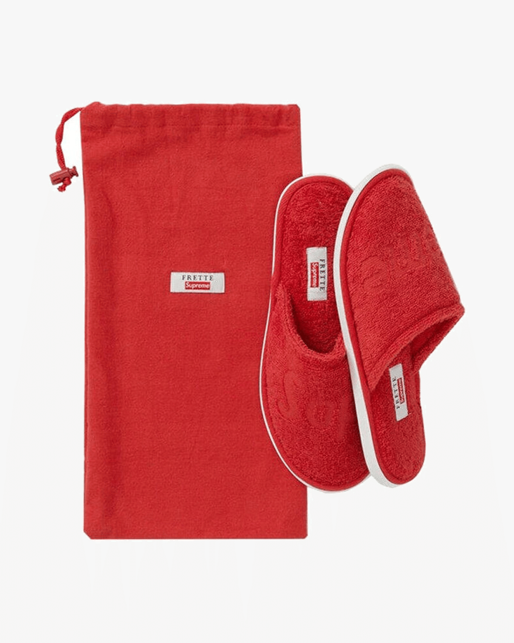 SUPREME SS19 FRETTE RED SLIPPERS